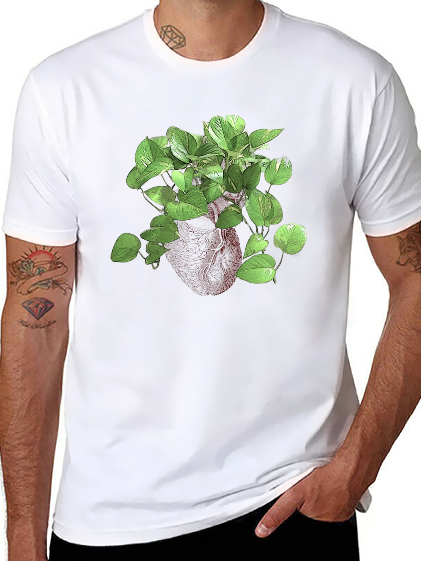 Botanical Heart T-Shirt - Unique Plant Lover Tee