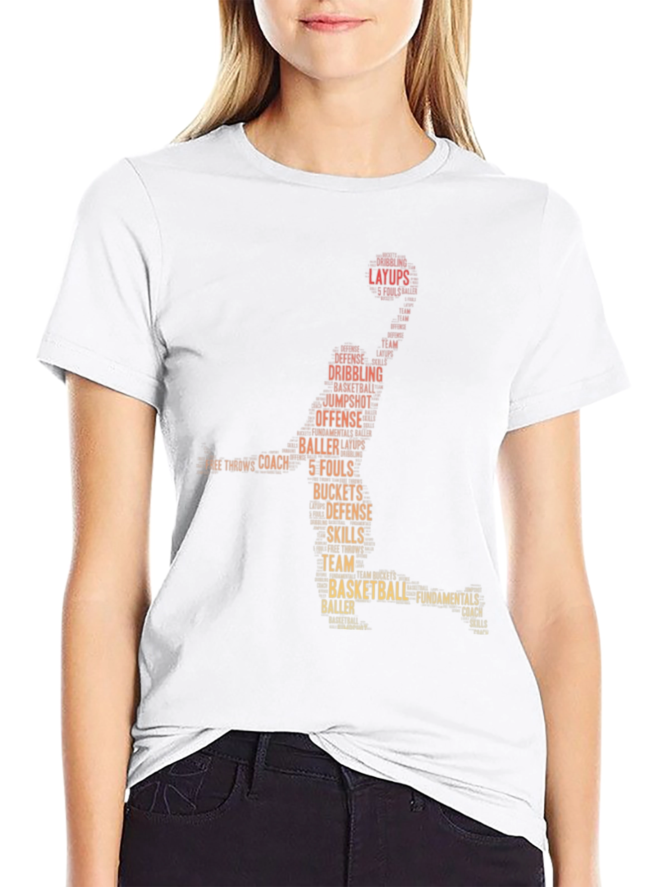 Basketball Word Art Graphic T-Shirt