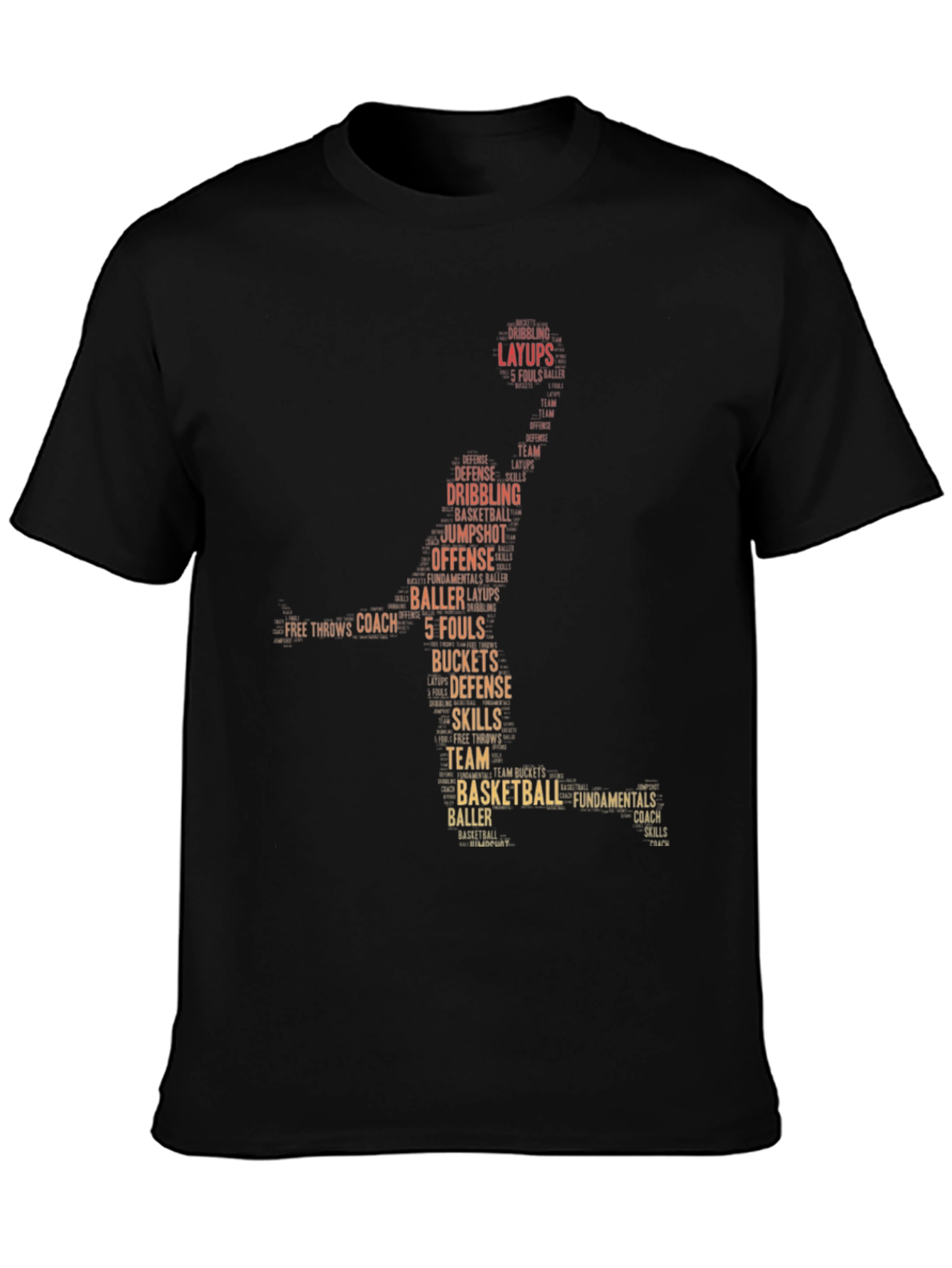Basketball Word Art Graphic T-Shirt