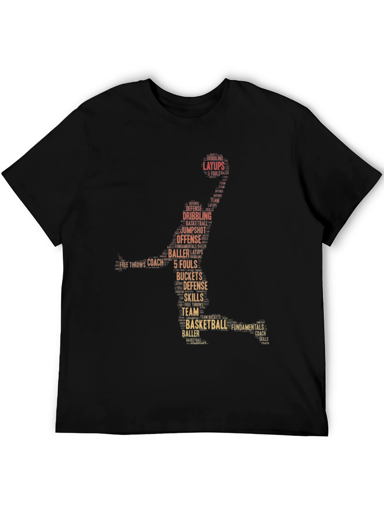 Basketball Word Art Graphic T-Shirt