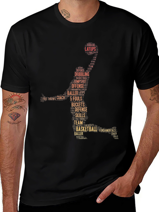 Basketball Word Art Graphic T-Shirt