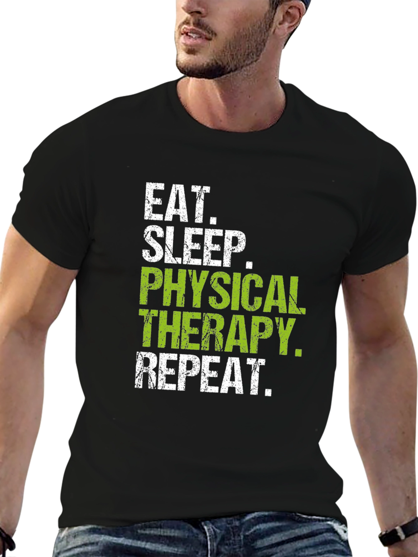 Eat Sleep Physical Therapy Repeat Black T-Shirt