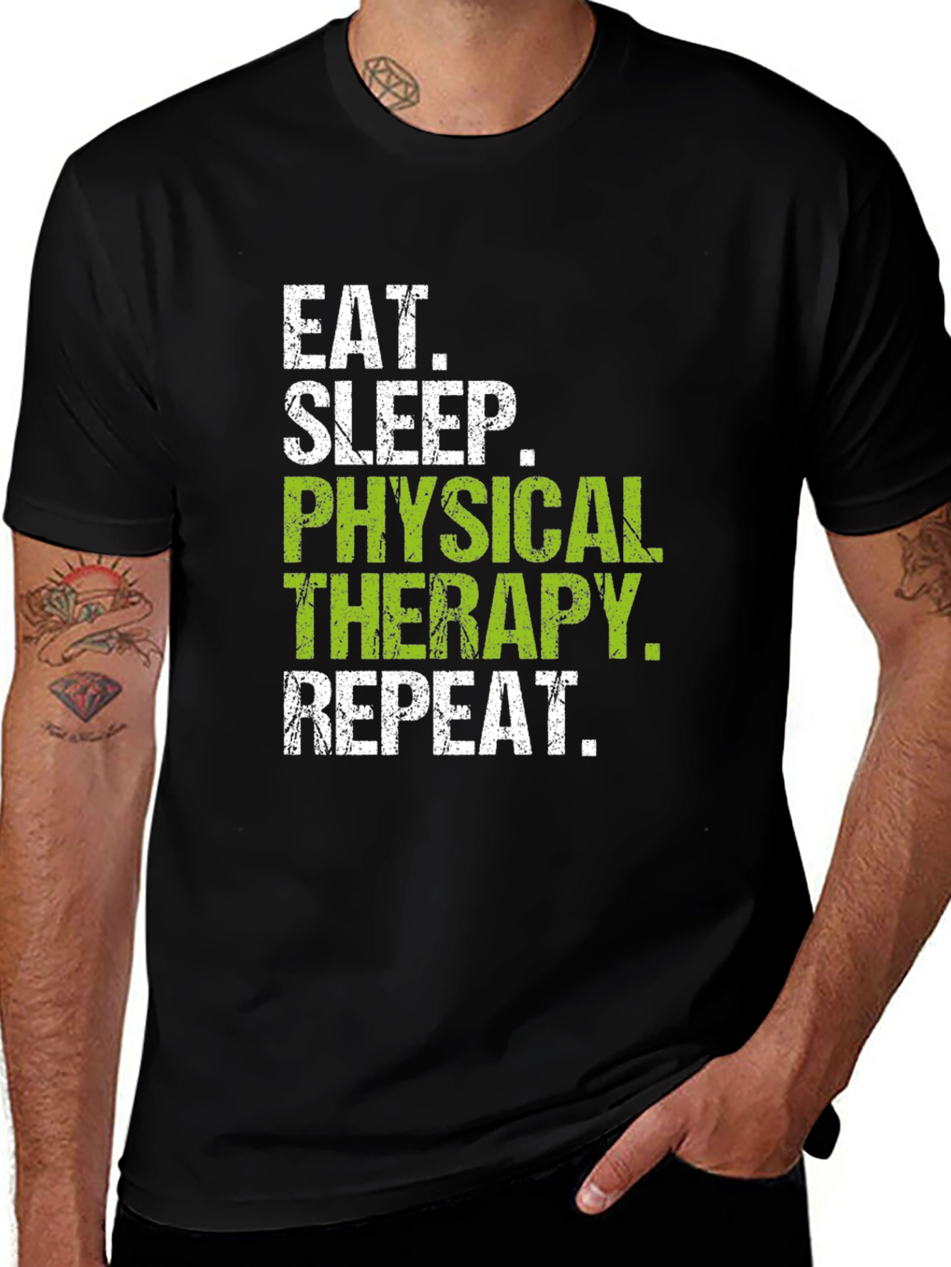 Eat Sleep Physical Therapy Repeat Black T-Shirt