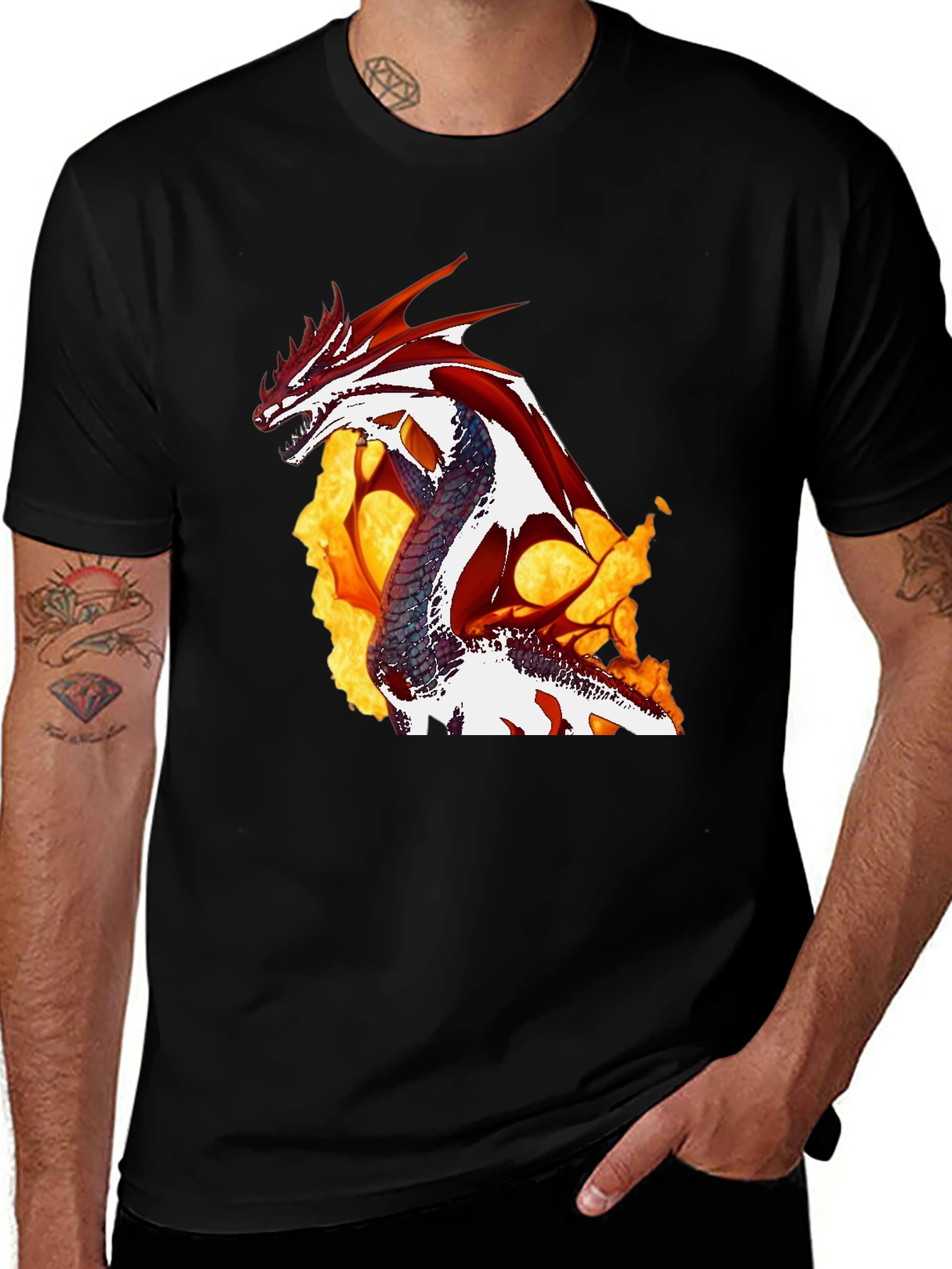Fiery Dragon Graphic Tee - Unleash the Myth!