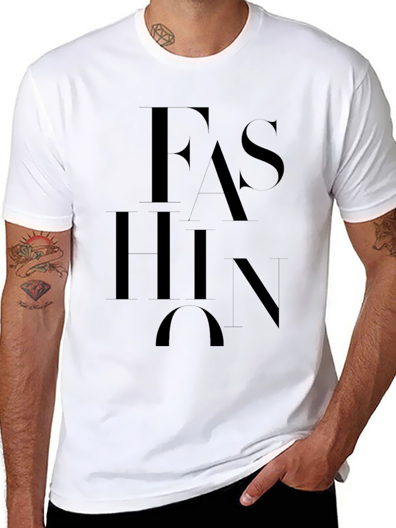 Fashion Graphic Tee - Stylish Black T-Shirt