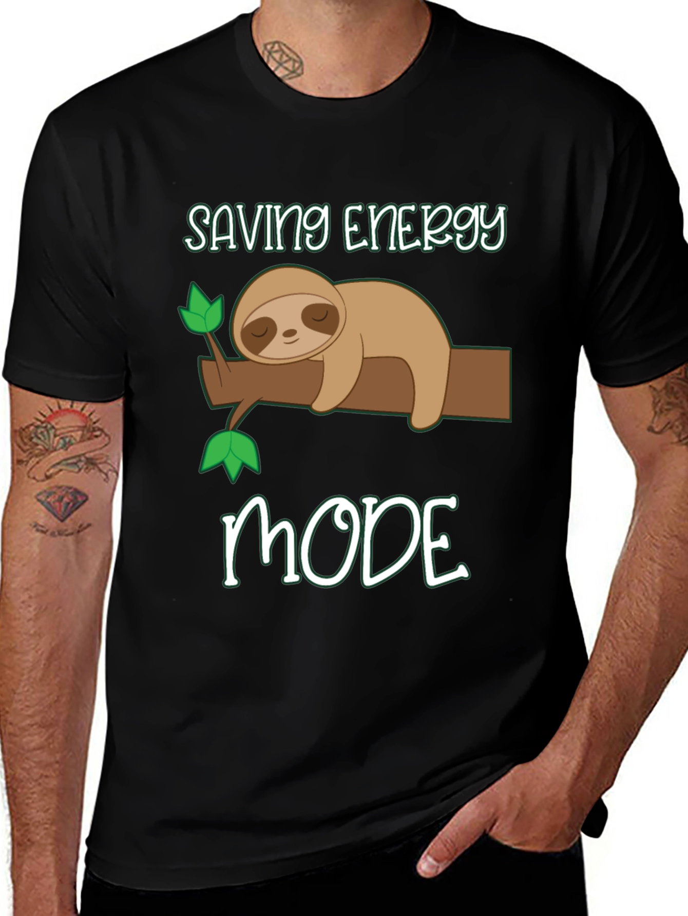 Saving Energy Mode Sloth Graphic Tee
