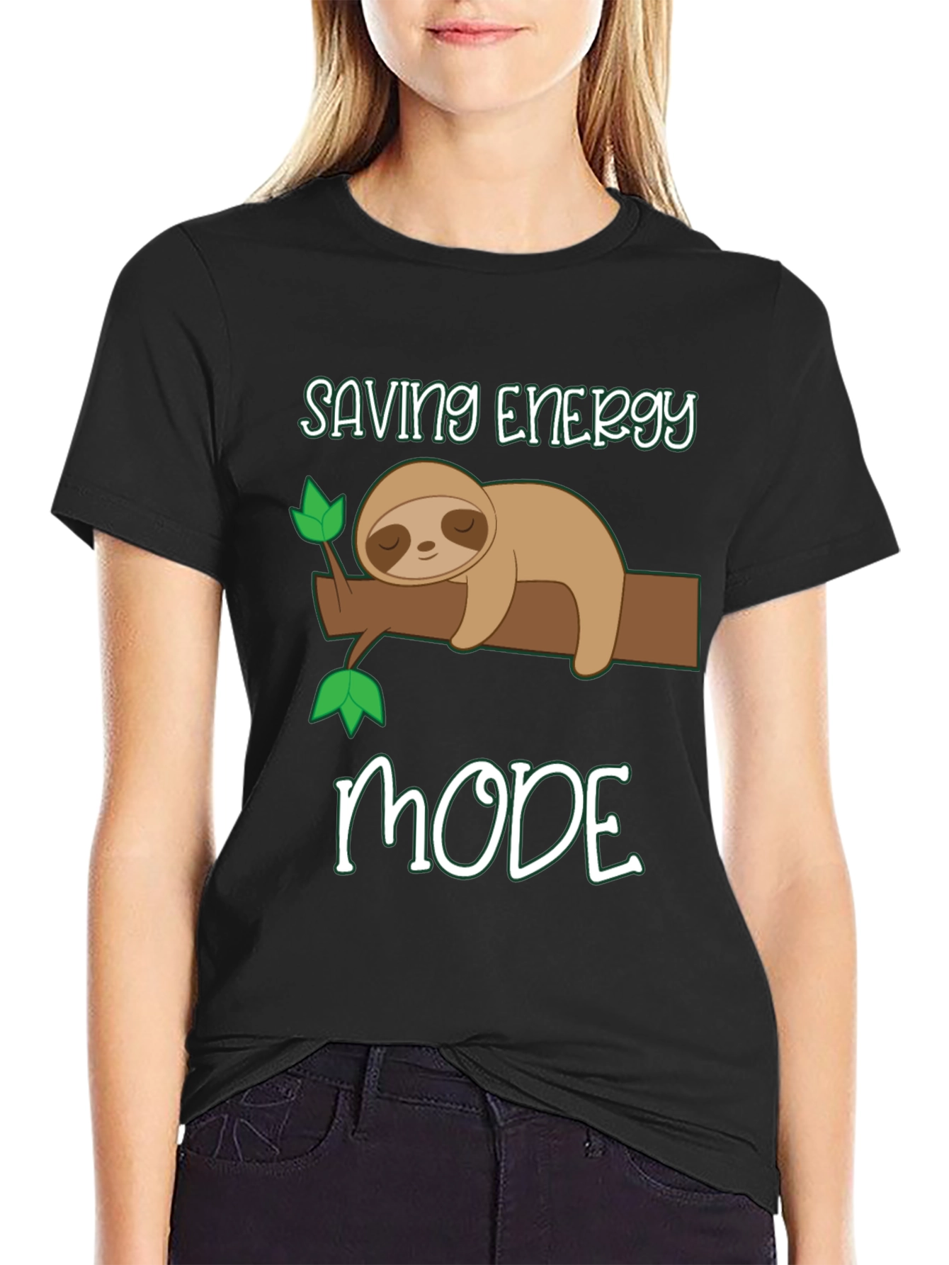 Saving Energy Mode Sloth Graphic Tee