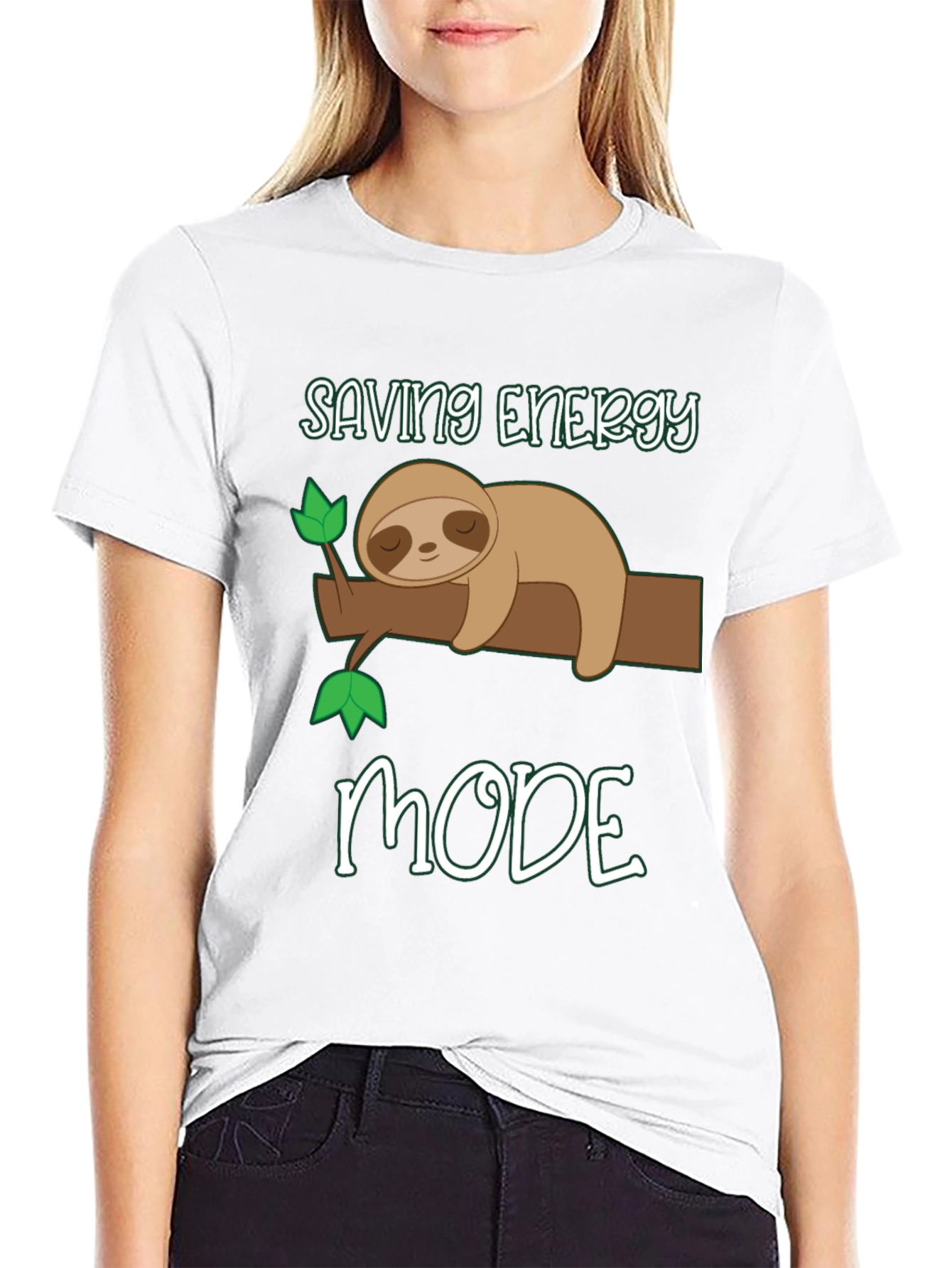 Saving Energy Mode Sloth Graphic Tee