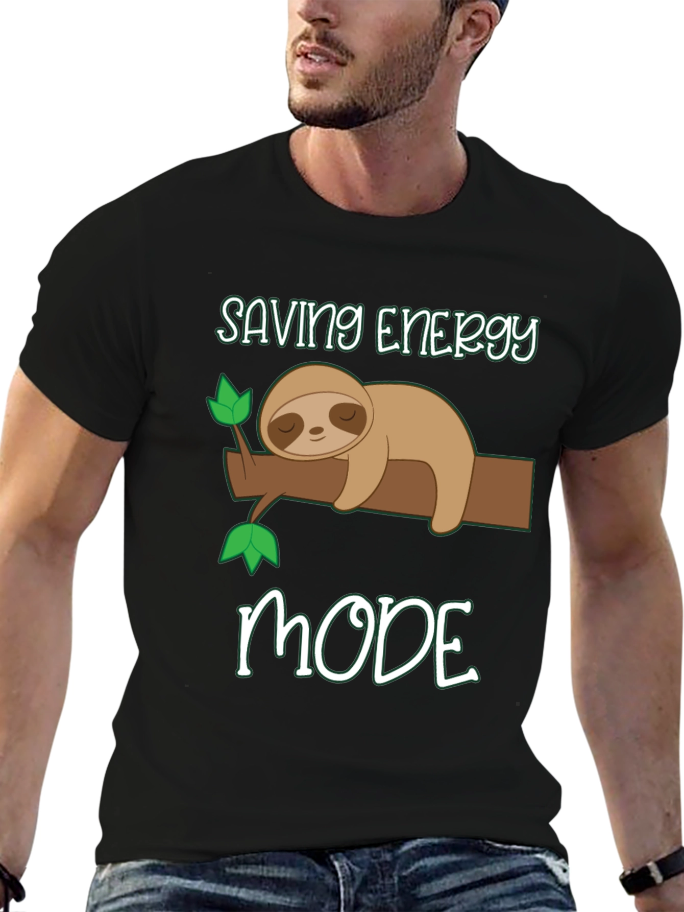 Saving Energy Mode Sloth Graphic Tee