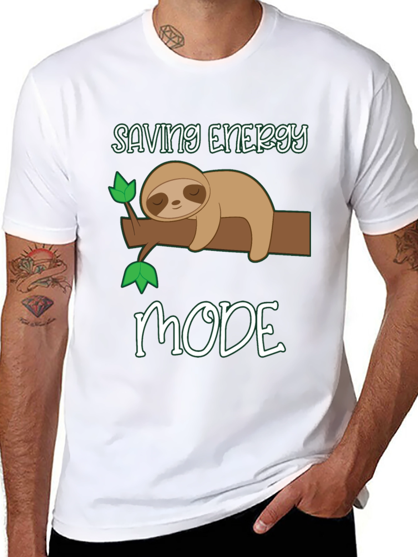 Saving Energy Mode Sloth Graphic Tee