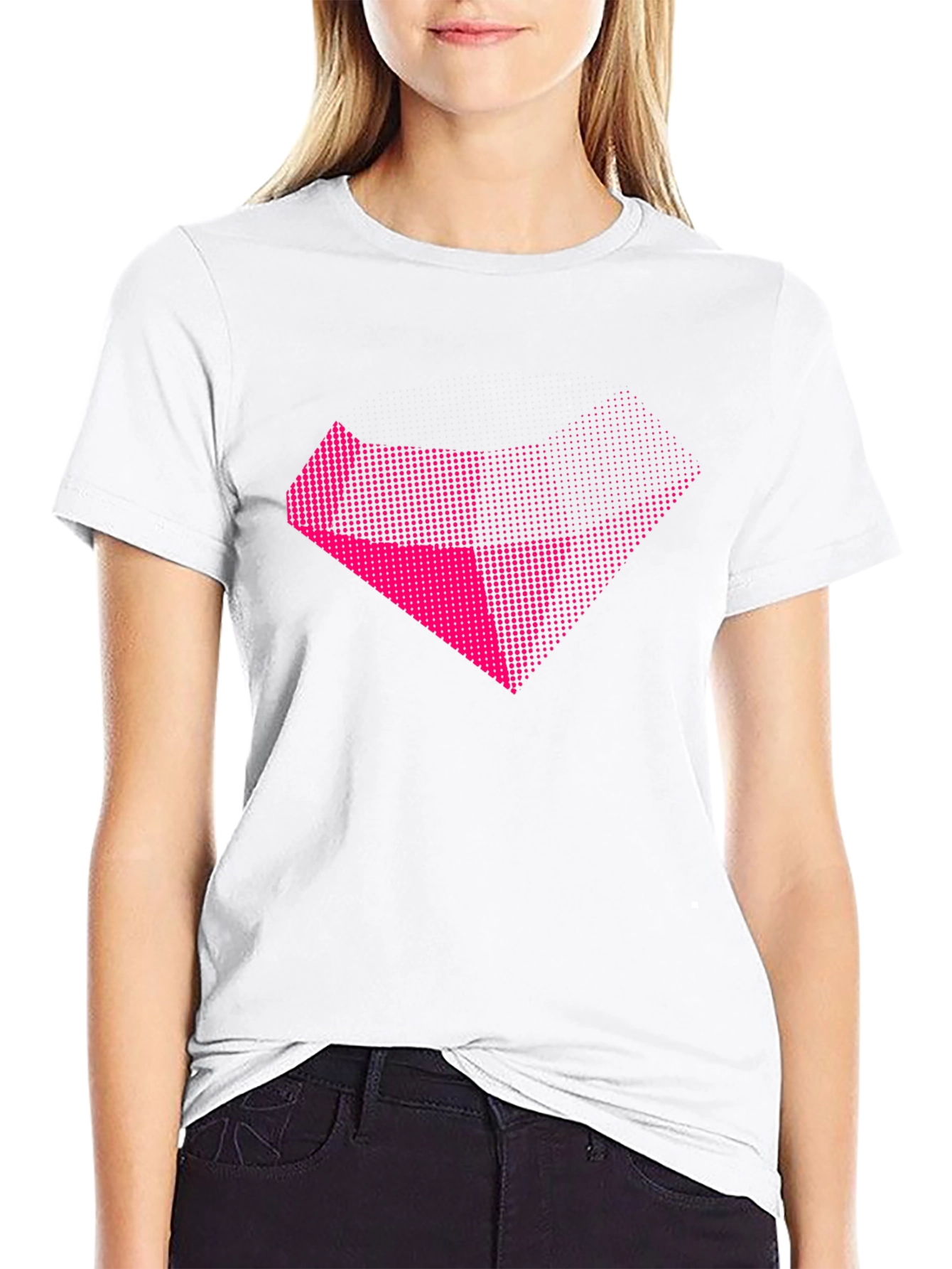 Abstract Pink Graphic Black T-Shirt