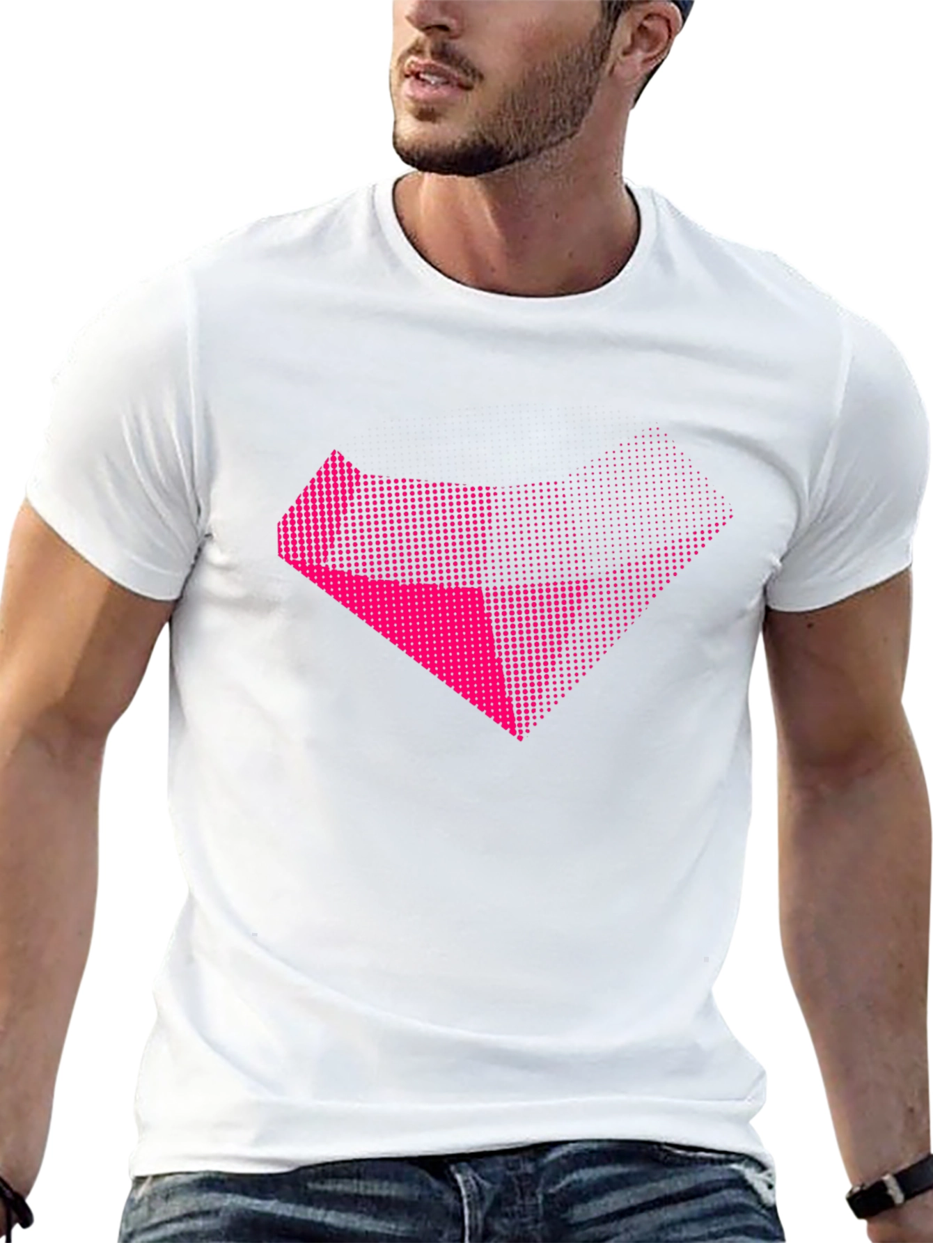 Abstract Pink Graphic Black T-Shirt