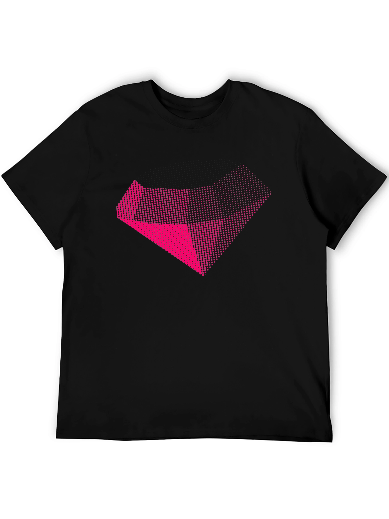 Abstract Pink Graphic Black T-Shirt