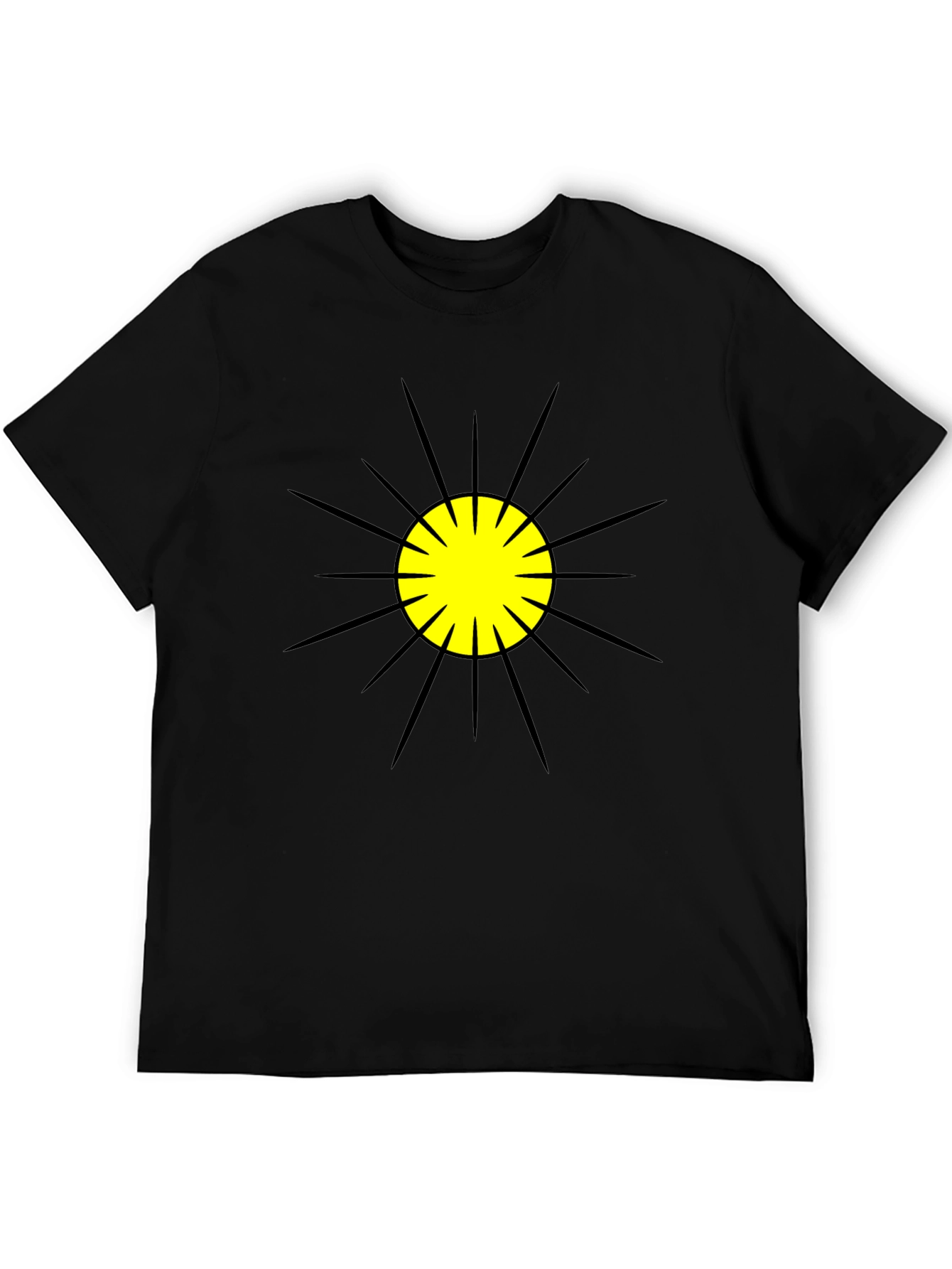 Black T-Shirt with Sunburst Graphic