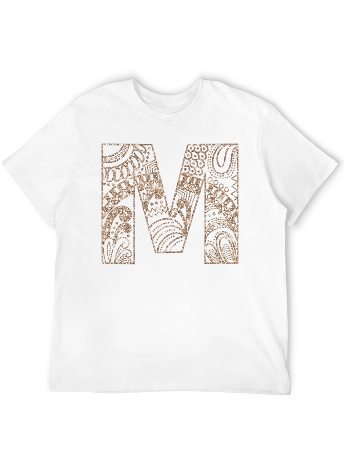 Stylish Black Tee with Gold M Design