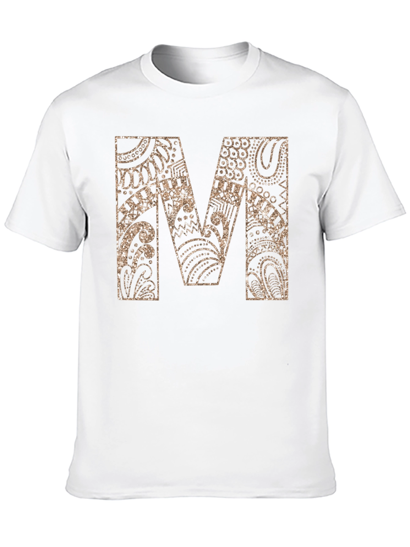 Stylish Black Tee with Gold M Design