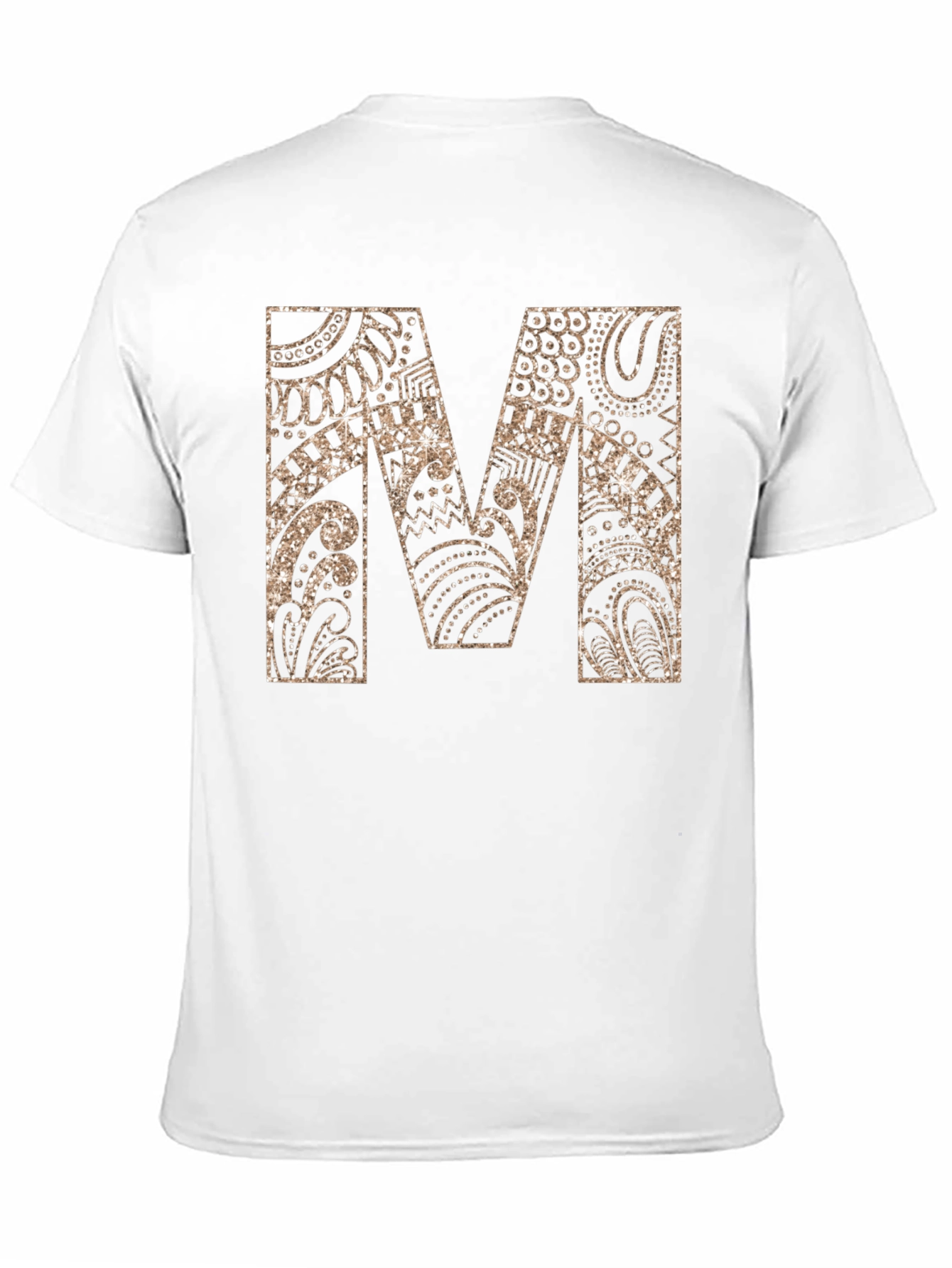 Stylish Black Tee with Gold M Design