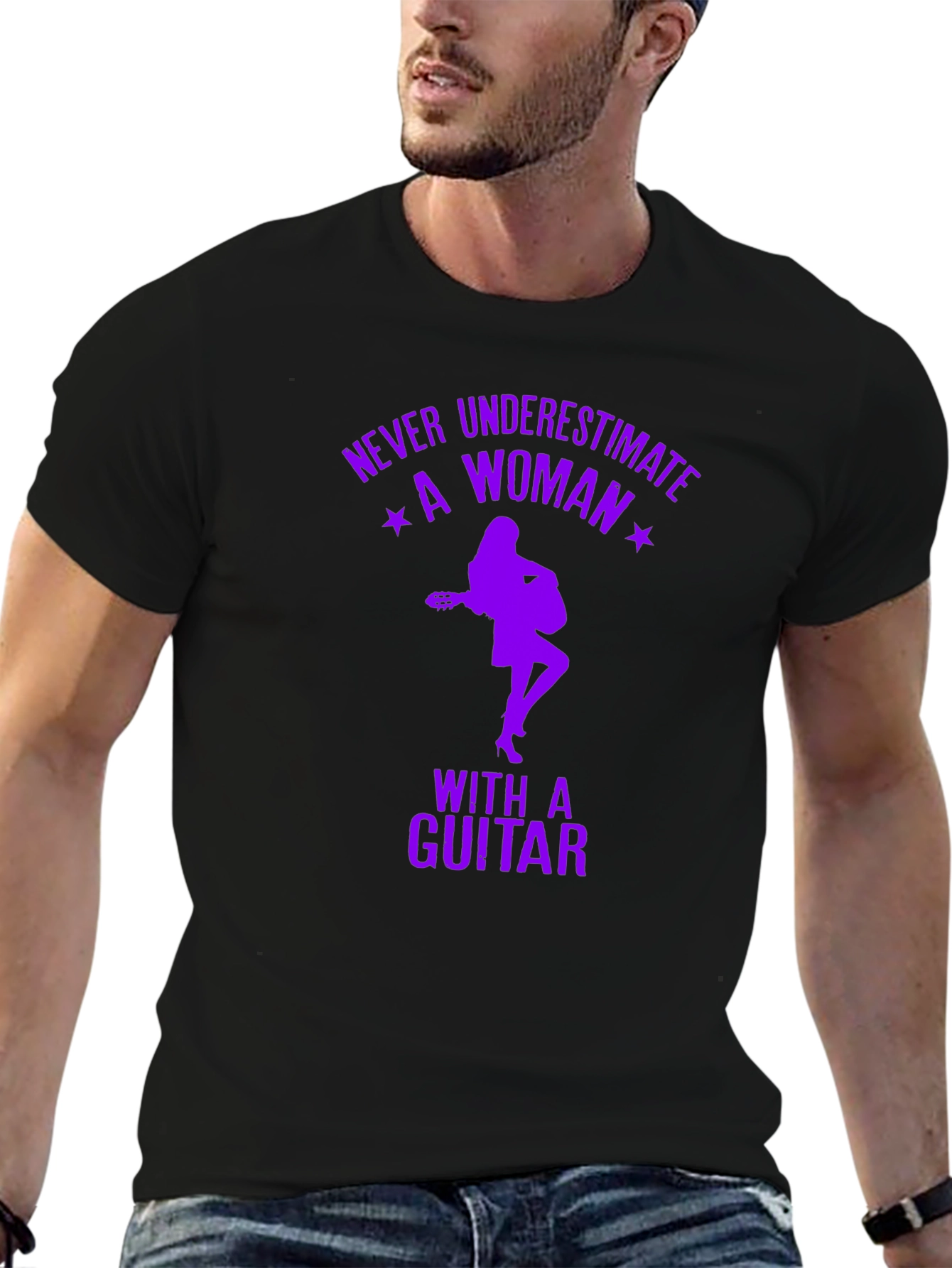 Never Underestimate a Woman with a Guitar T-Shirt