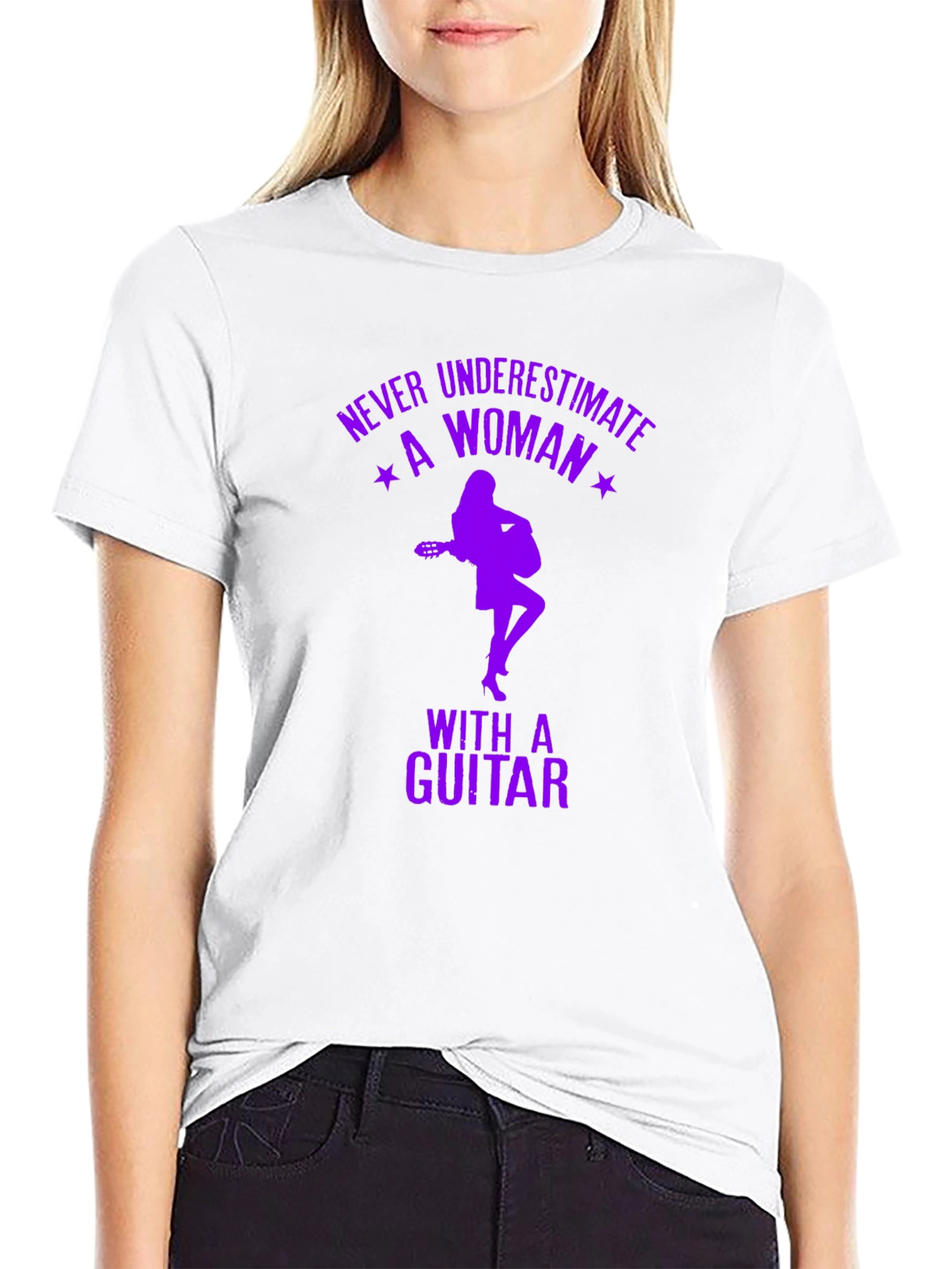Never Underestimate a Woman with a Guitar T-Shirt