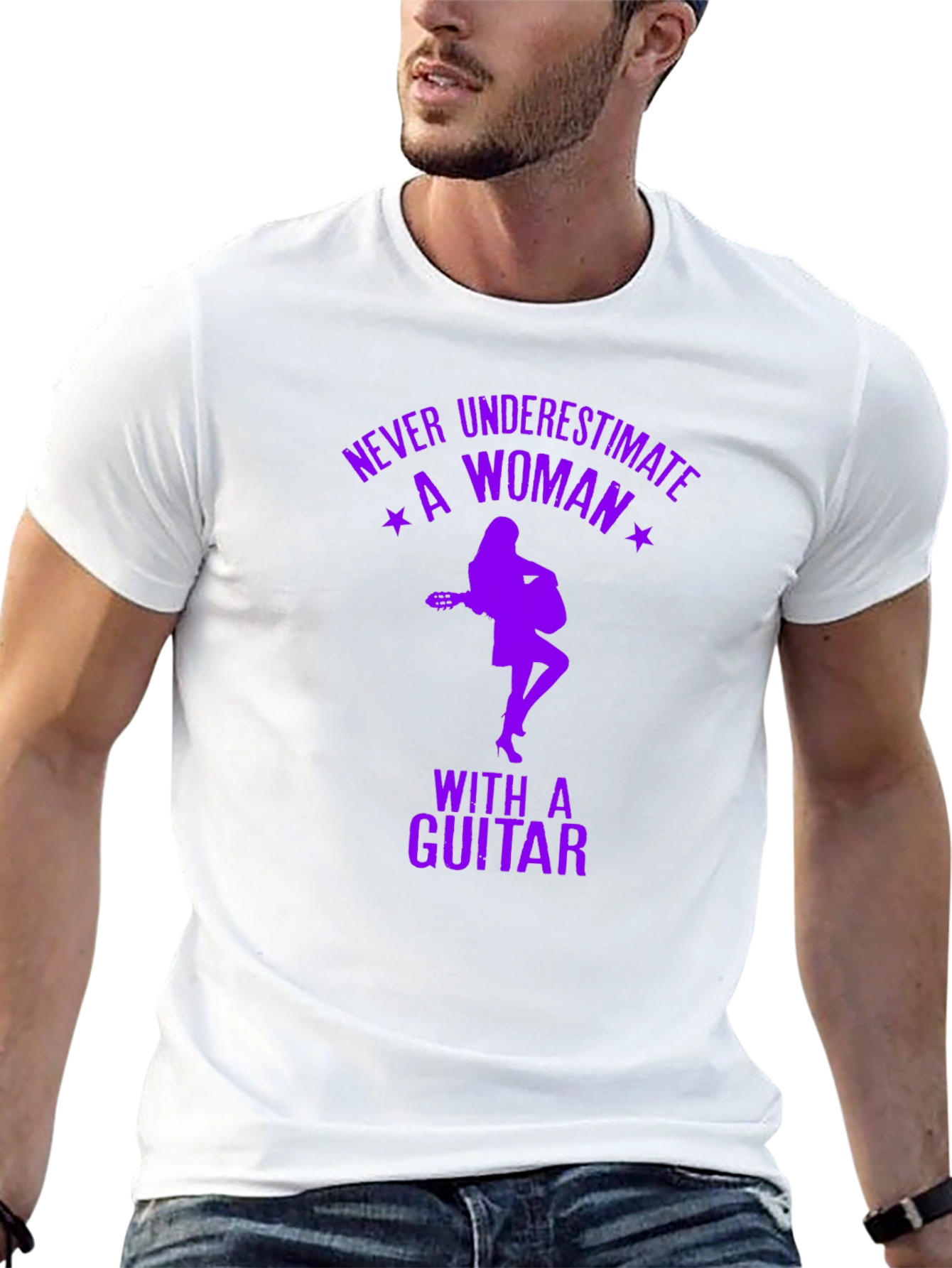 Never Underestimate a Woman with a Guitar T-Shirt