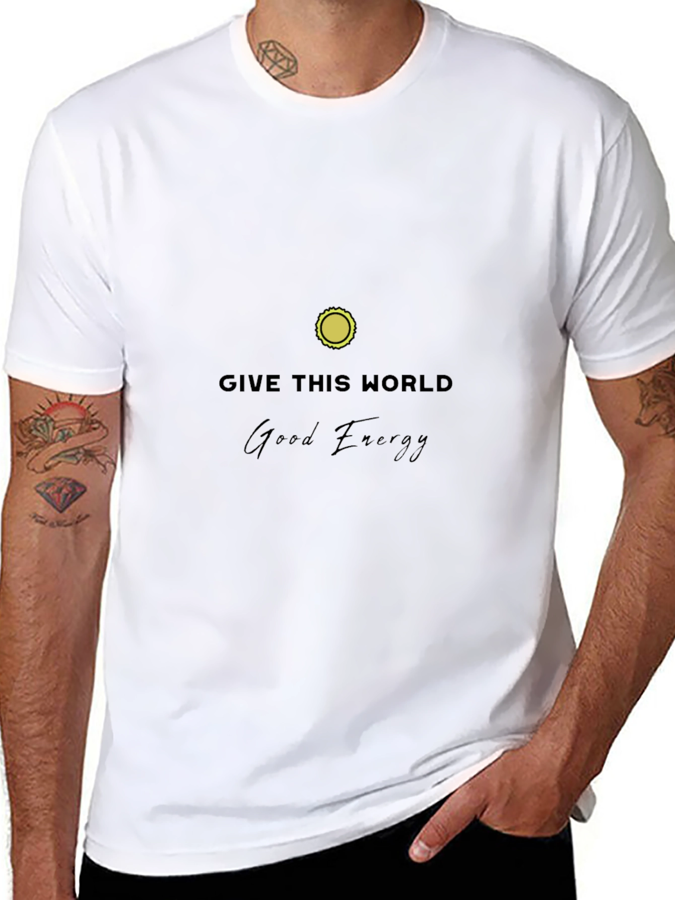 Good Energy Graphic Tee - Black Cotton T-Shirt