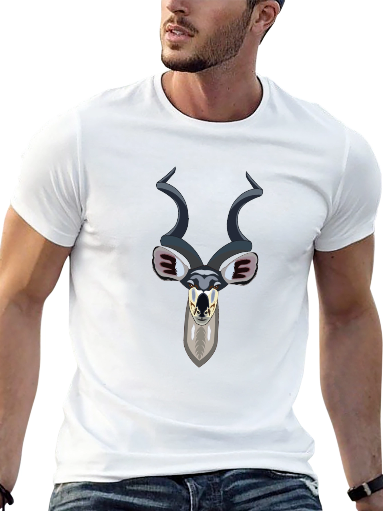 Kudu Head Graphic Tee - Black