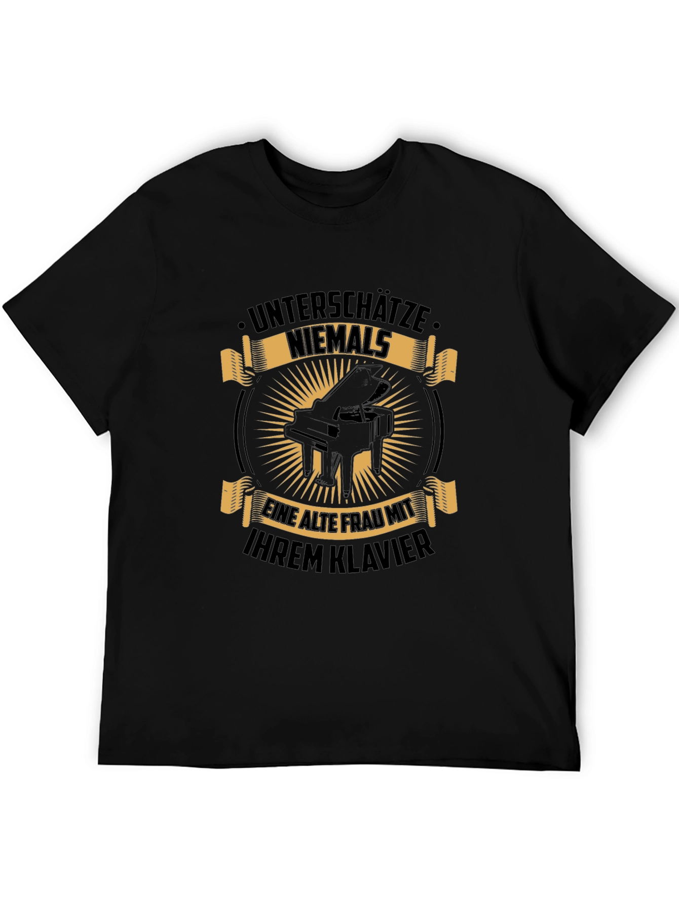 Black Never Underestimate Piano T-Shirt