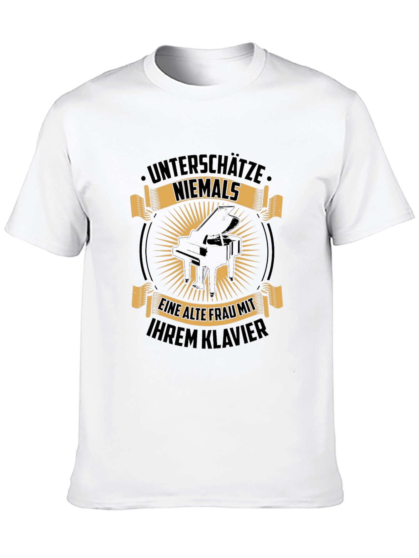 Black Never Underestimate Piano T-Shirt