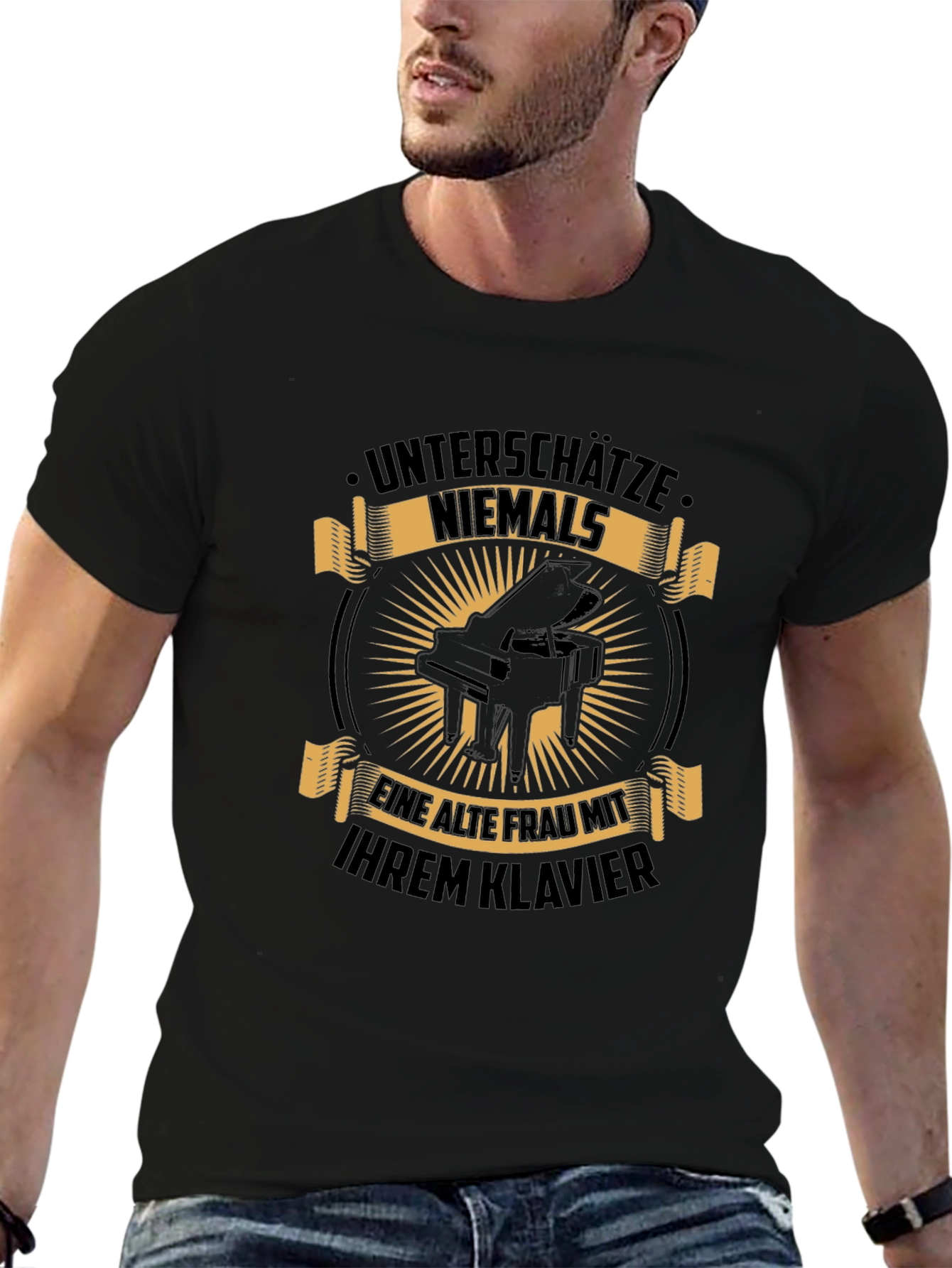 Black Never Underestimate Piano T-Shirt