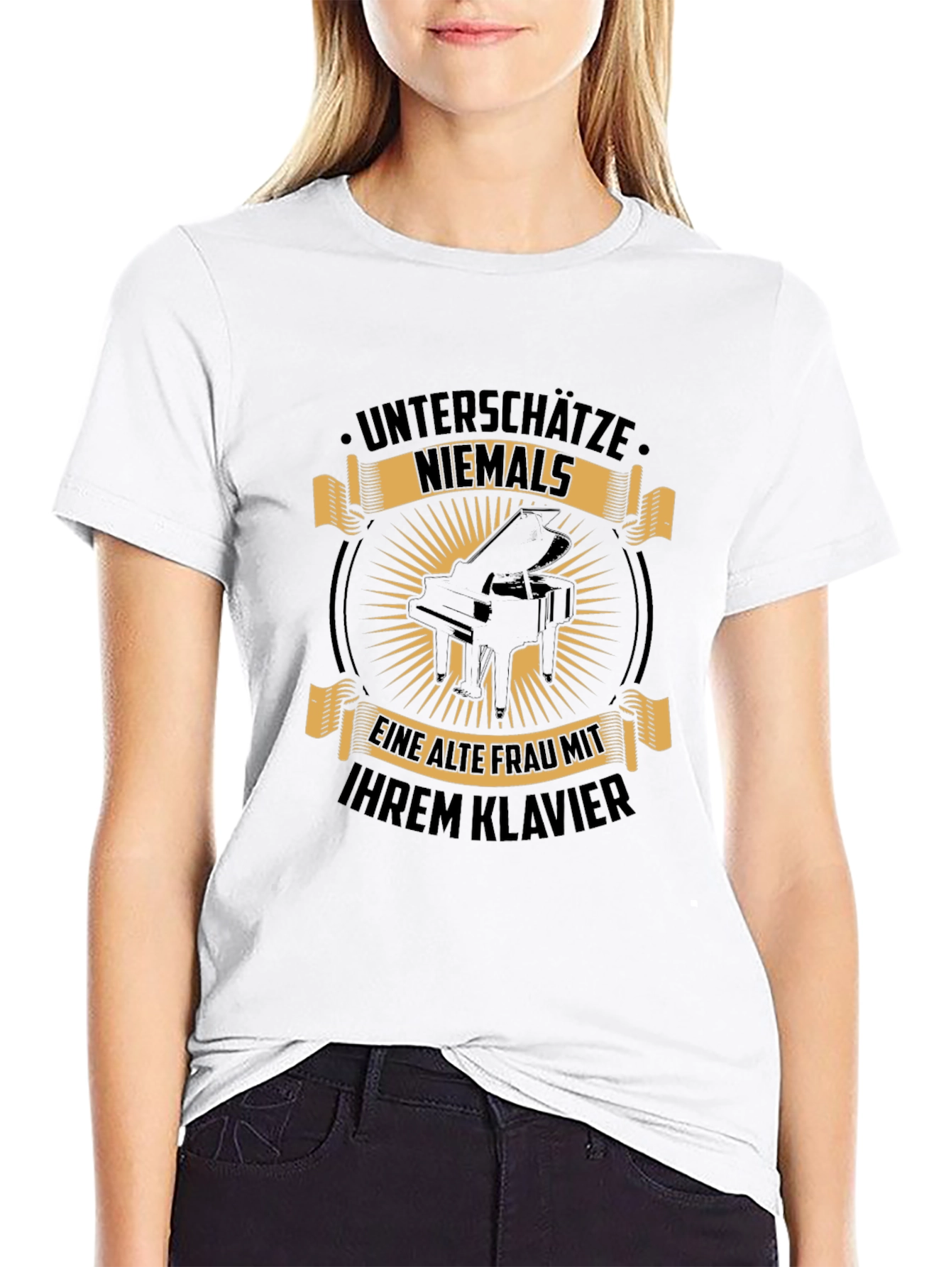 Black Never Underestimate Piano T-Shirt
