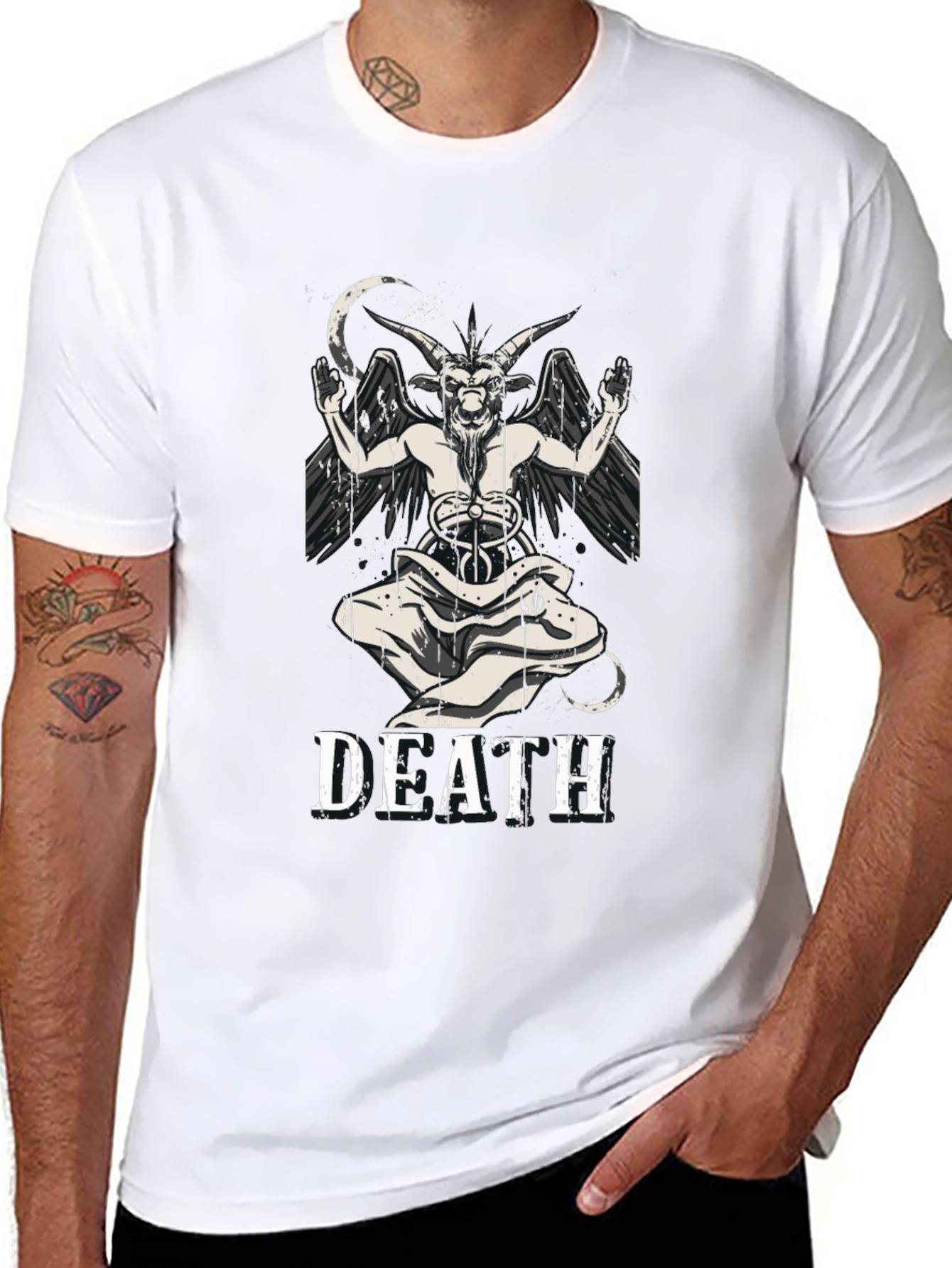 Death Baphomet Graphic Tee - Black