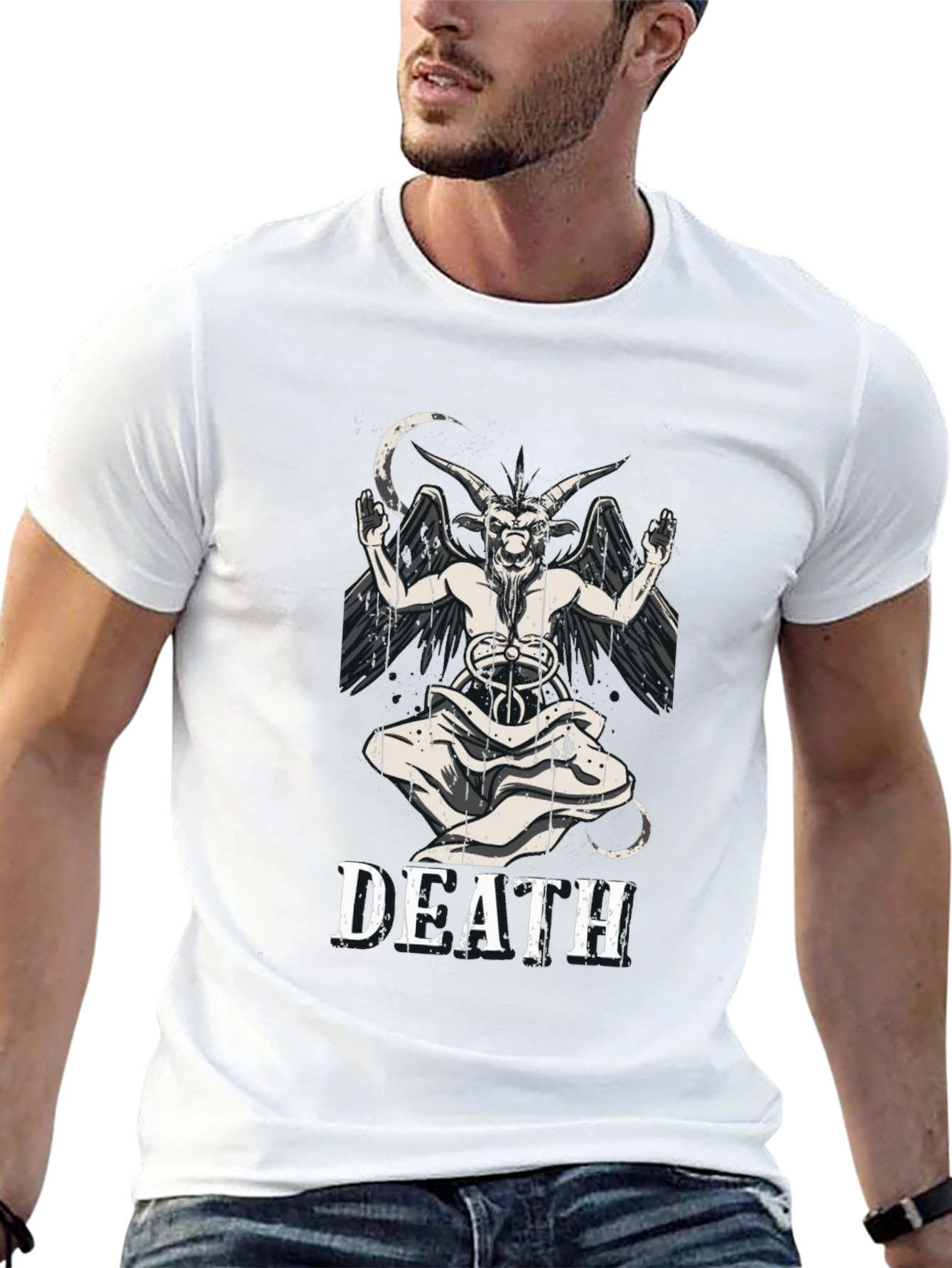 Death Baphomet Graphic Tee - Black