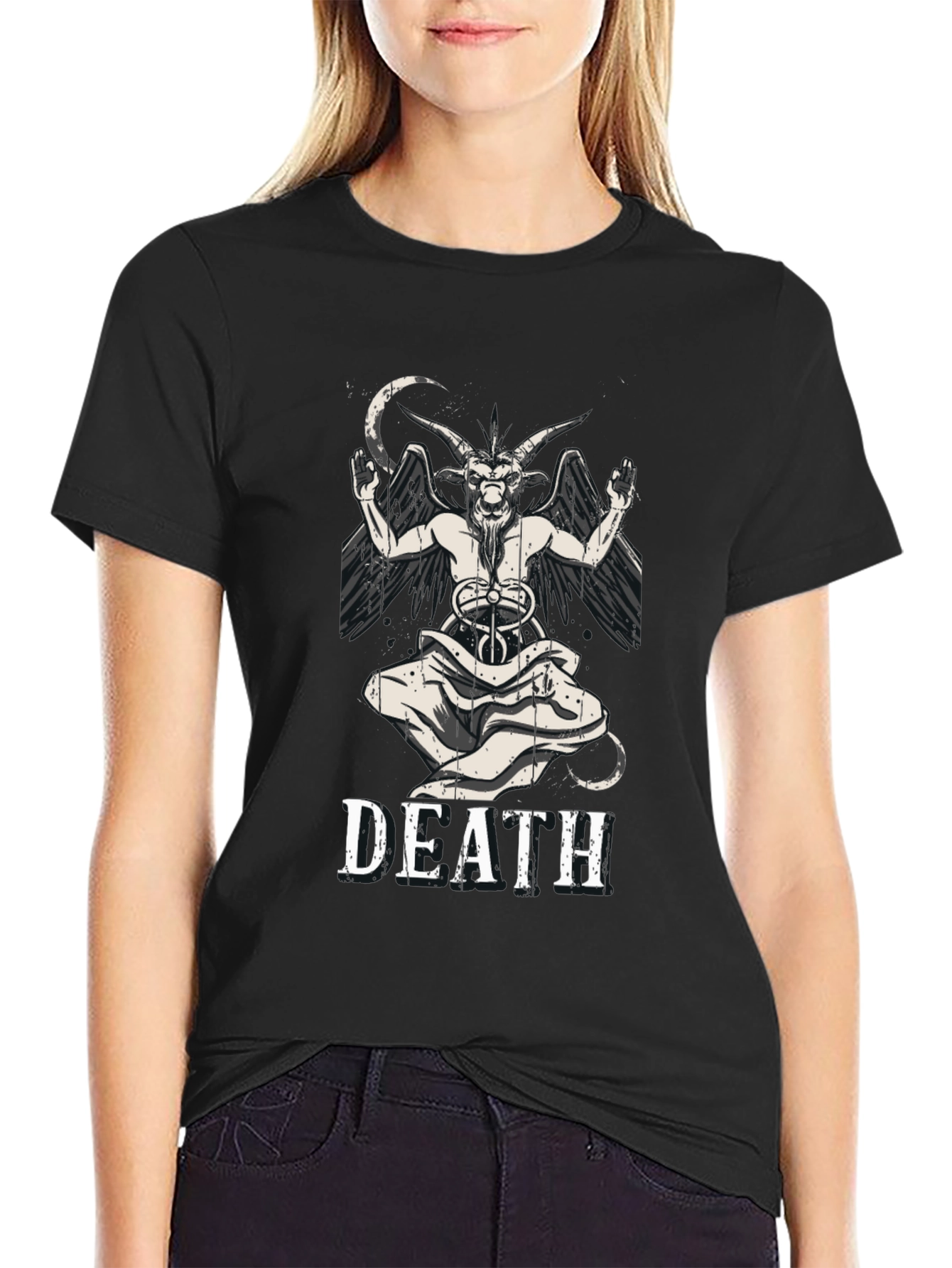 Death Baphomet Graphic Tee - Black