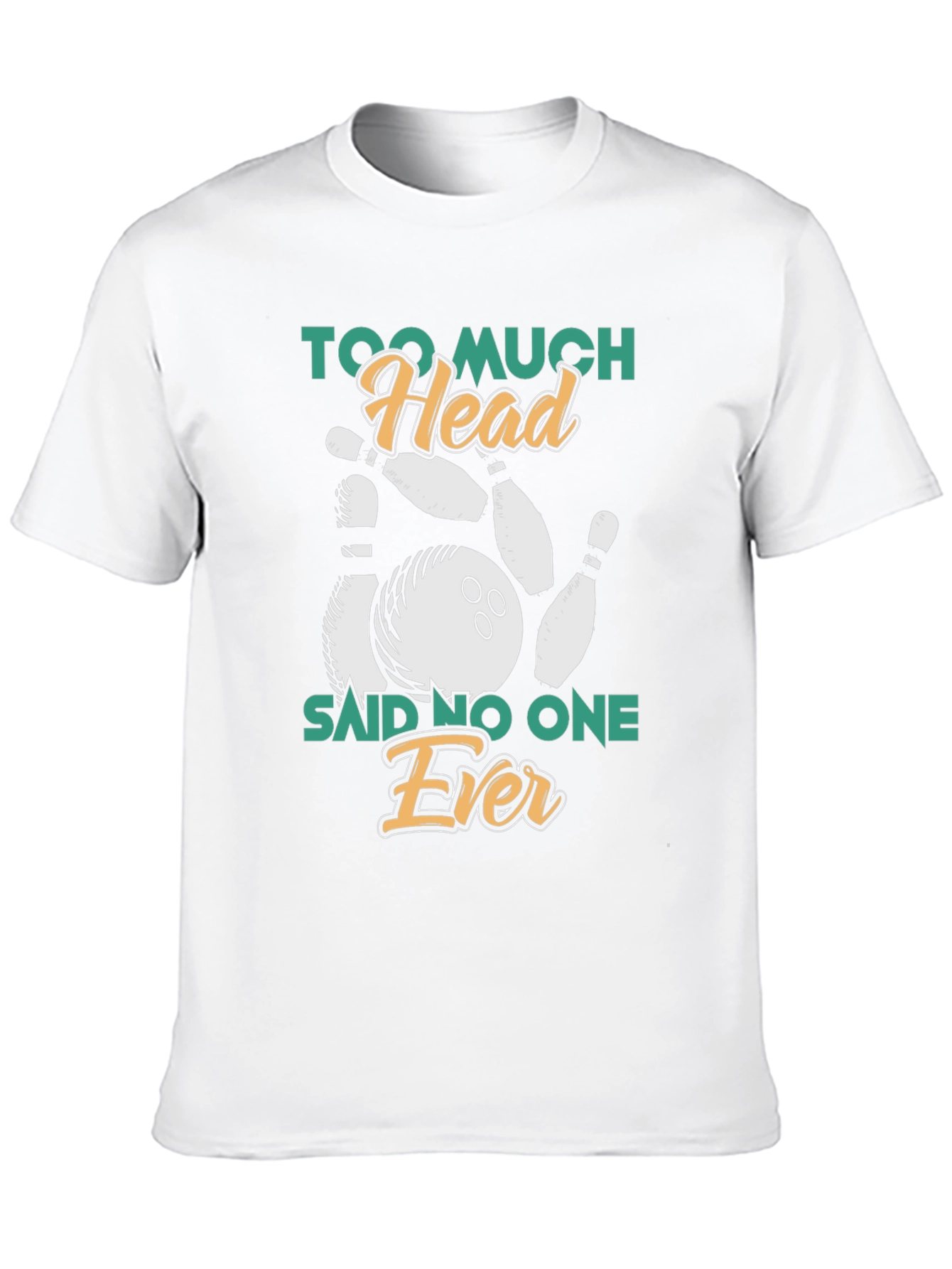 Too Much Head Bowling Graphic T-Shirt