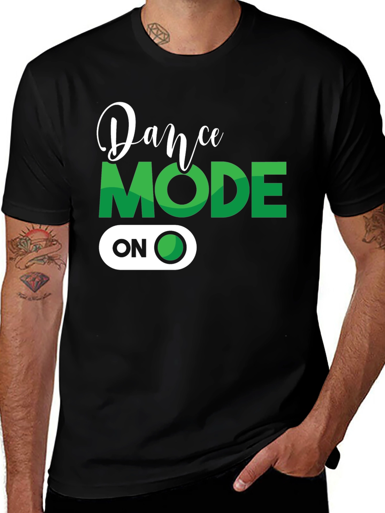 Dance Mode ON Black Graphic Tee