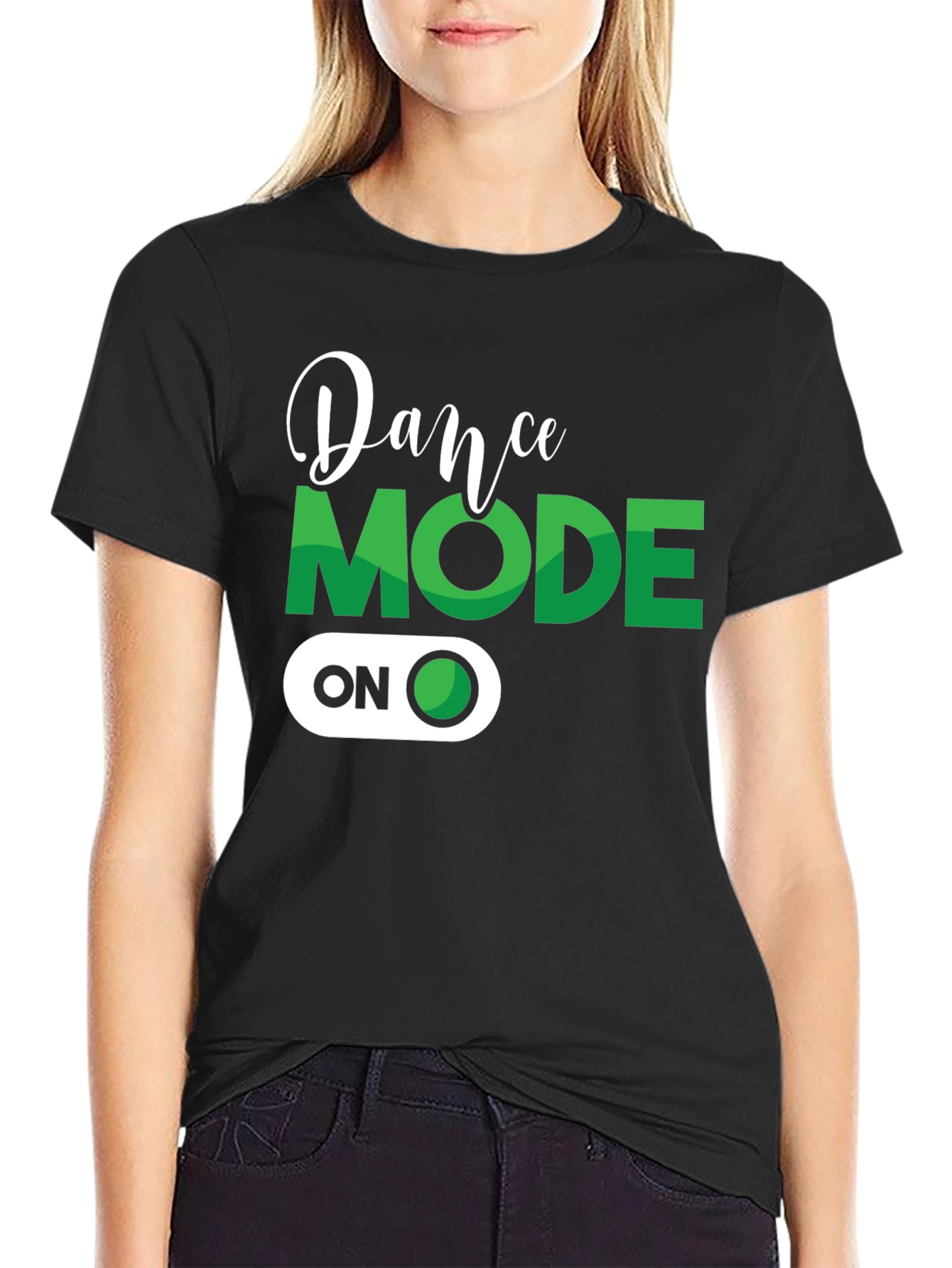 Dance Mode ON Black Graphic Tee