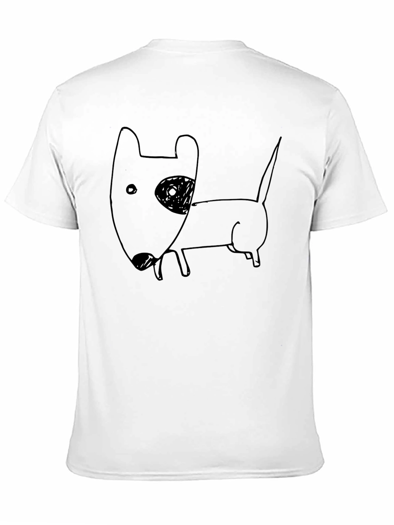 Cartoon Dog Graphic Tee - Black Cotton T-Shirt