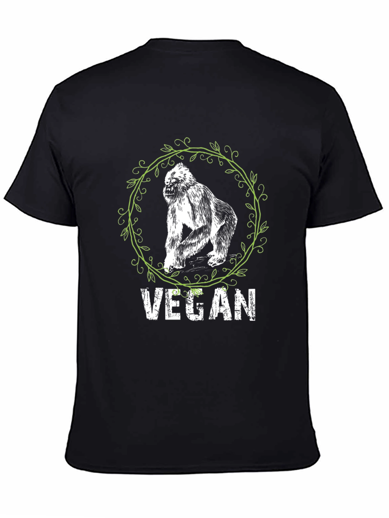 Vegan Gorilla Graphic Tee - Black