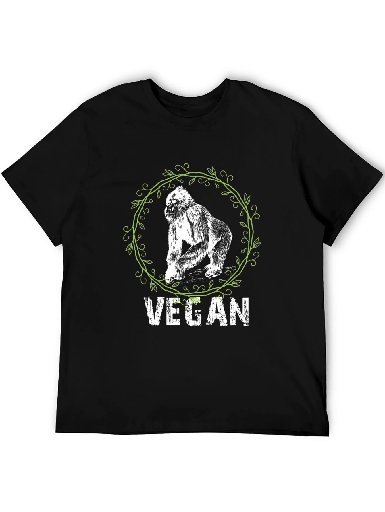 Vegan Gorilla Graphic Tee - Black