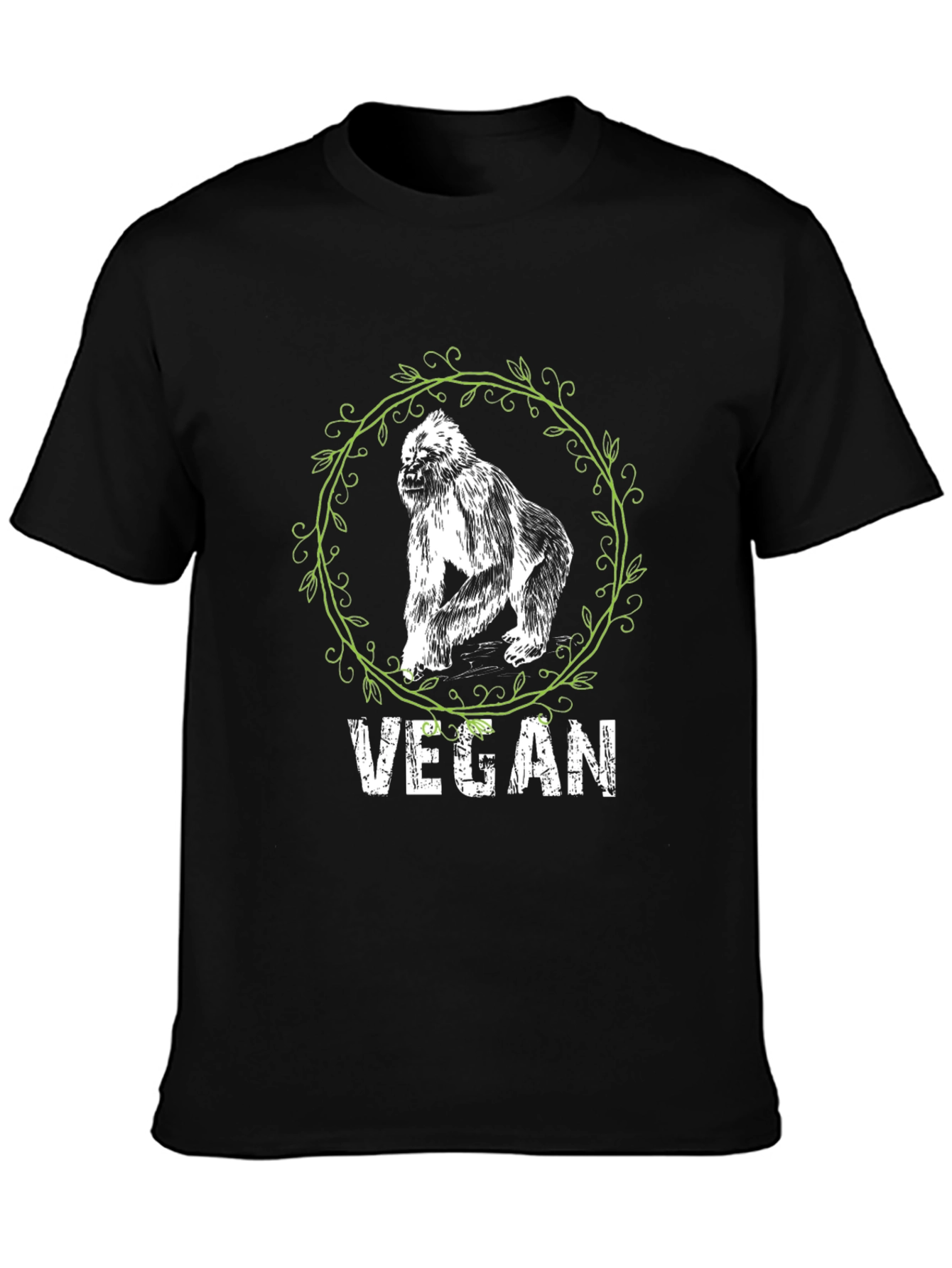 Vegan Gorilla Graphic Tee - Black