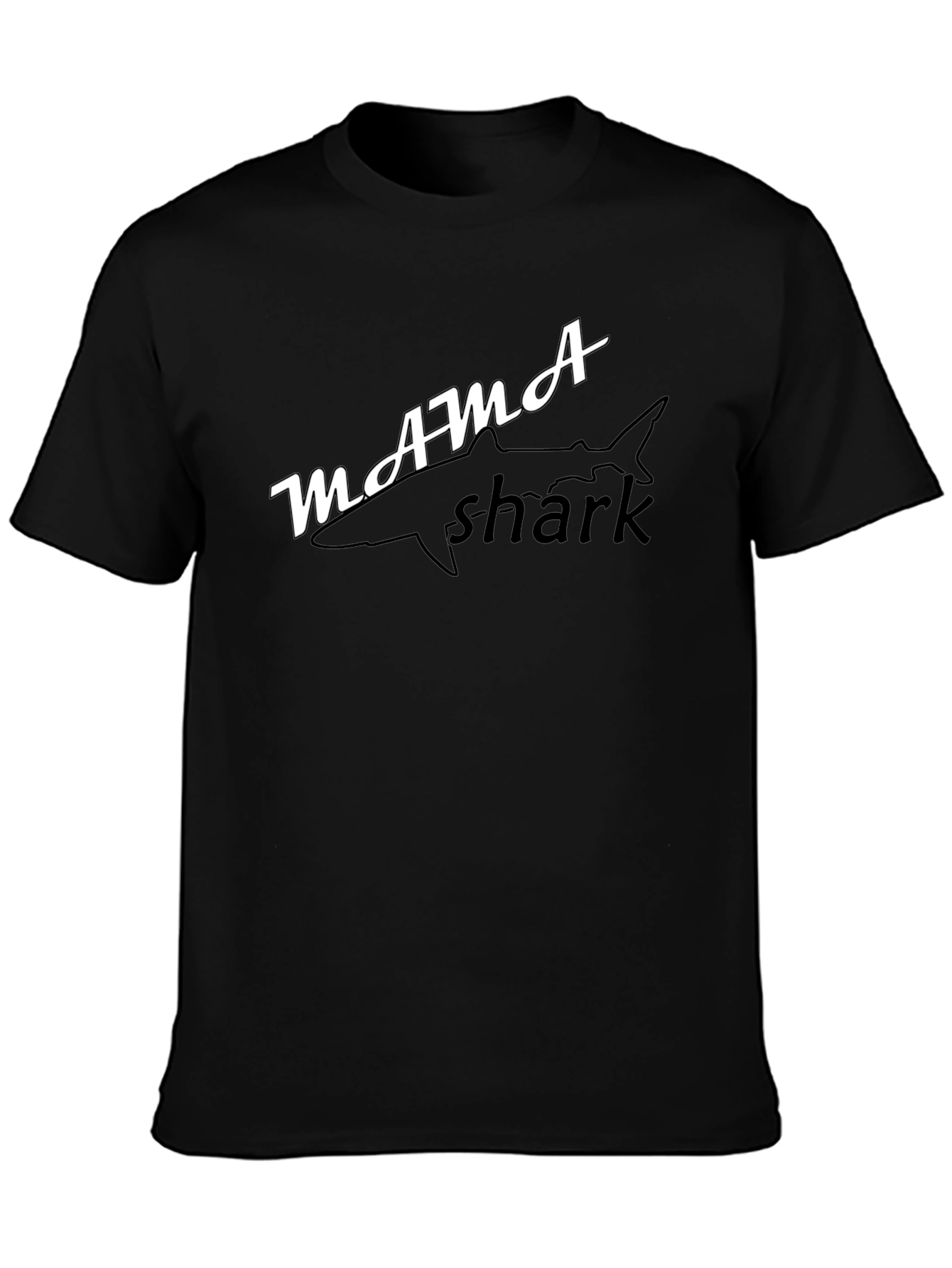 Mama Shark Graphic T-Shirt - Black Cotton Tee