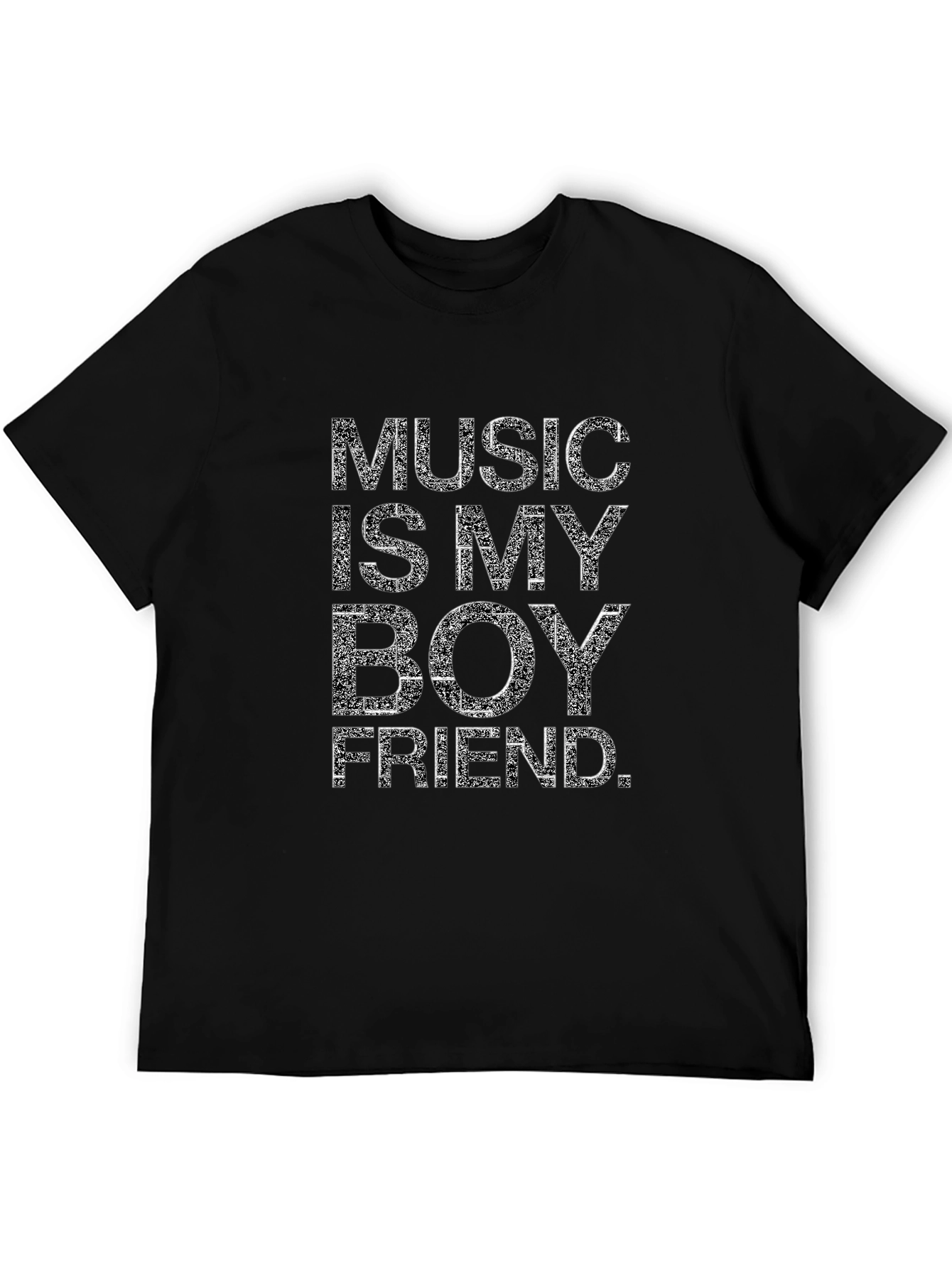 Music Is My Boyfriend Black T-Shirt Graphic Tee