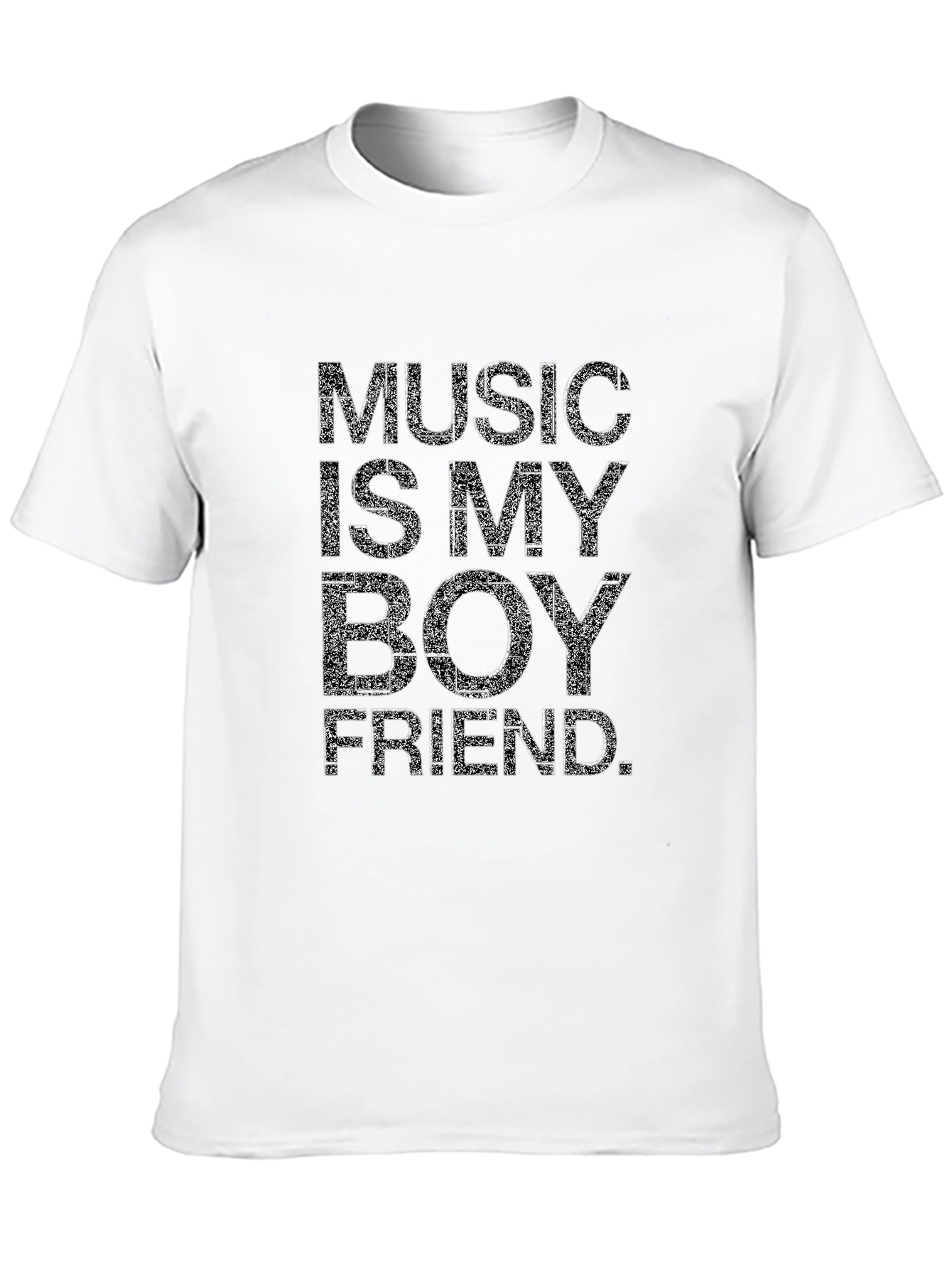 Music Is My Boyfriend Black T-Shirt Graphic Tee