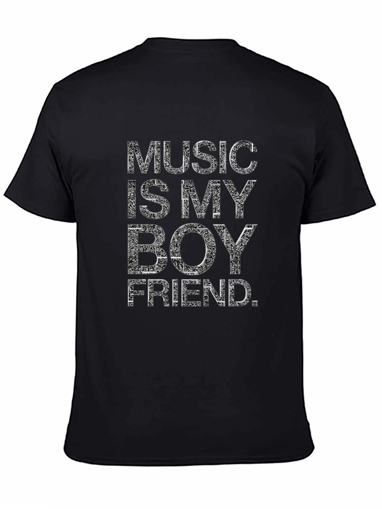 Music Is My Boyfriend Black T-Shirt Graphic Tee