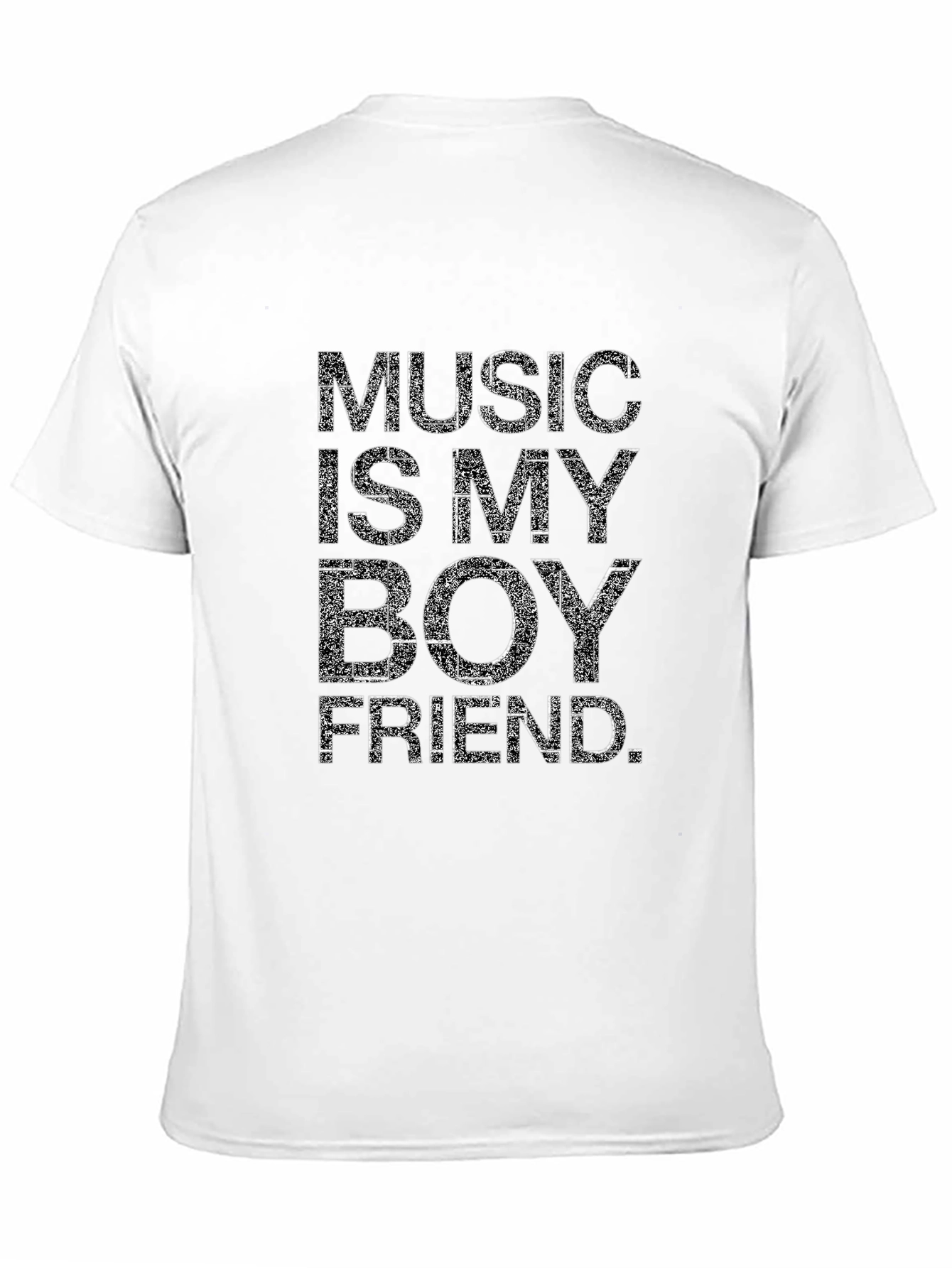 Music Is My Boyfriend Black T-Shirt Graphic Tee