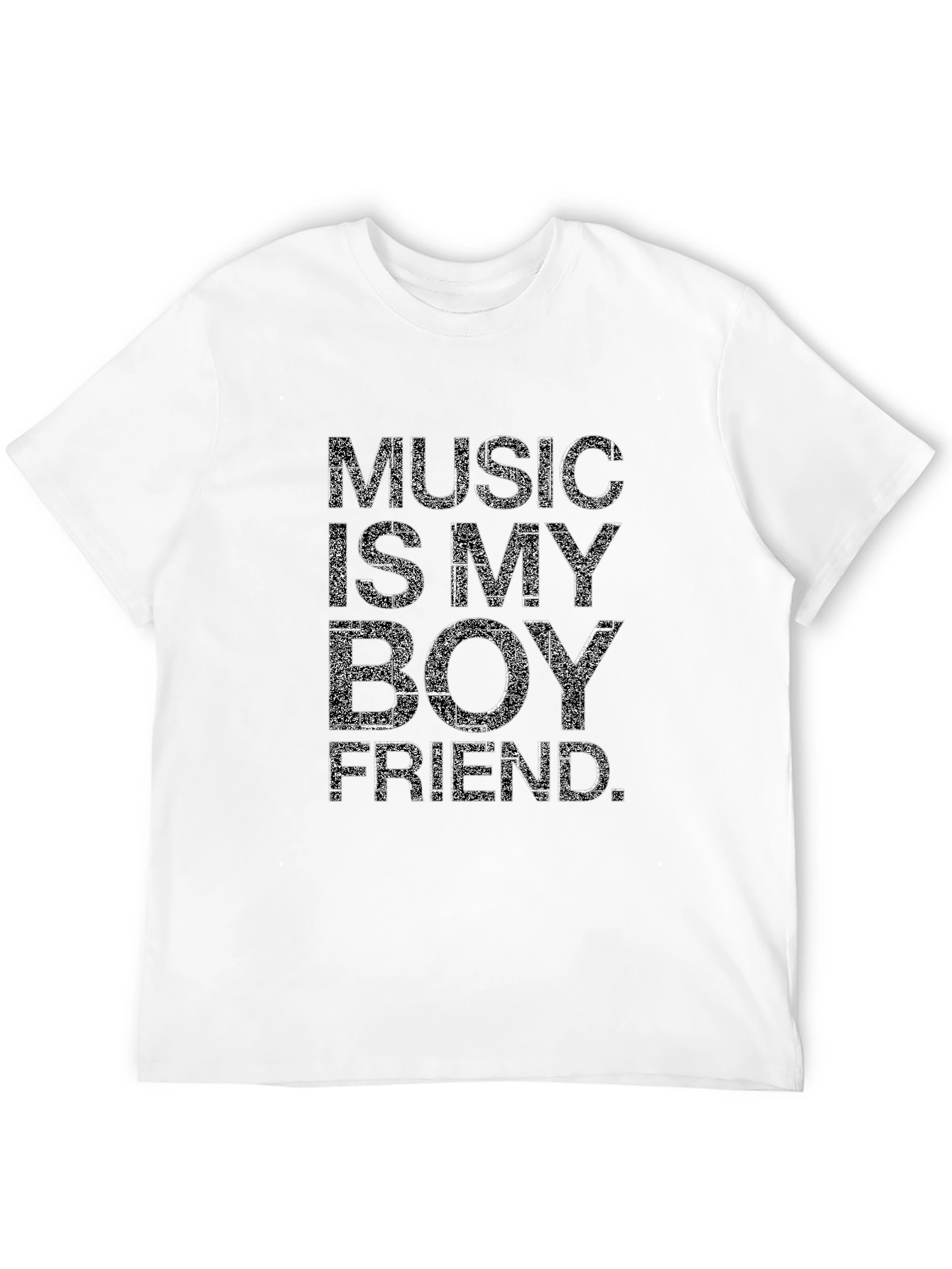 Music Is My Boyfriend Black T-Shirt Graphic Tee
