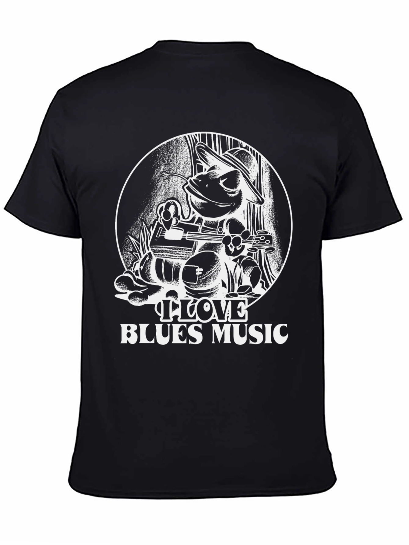 I Love Blues Music Frog Graphic T-Shirt