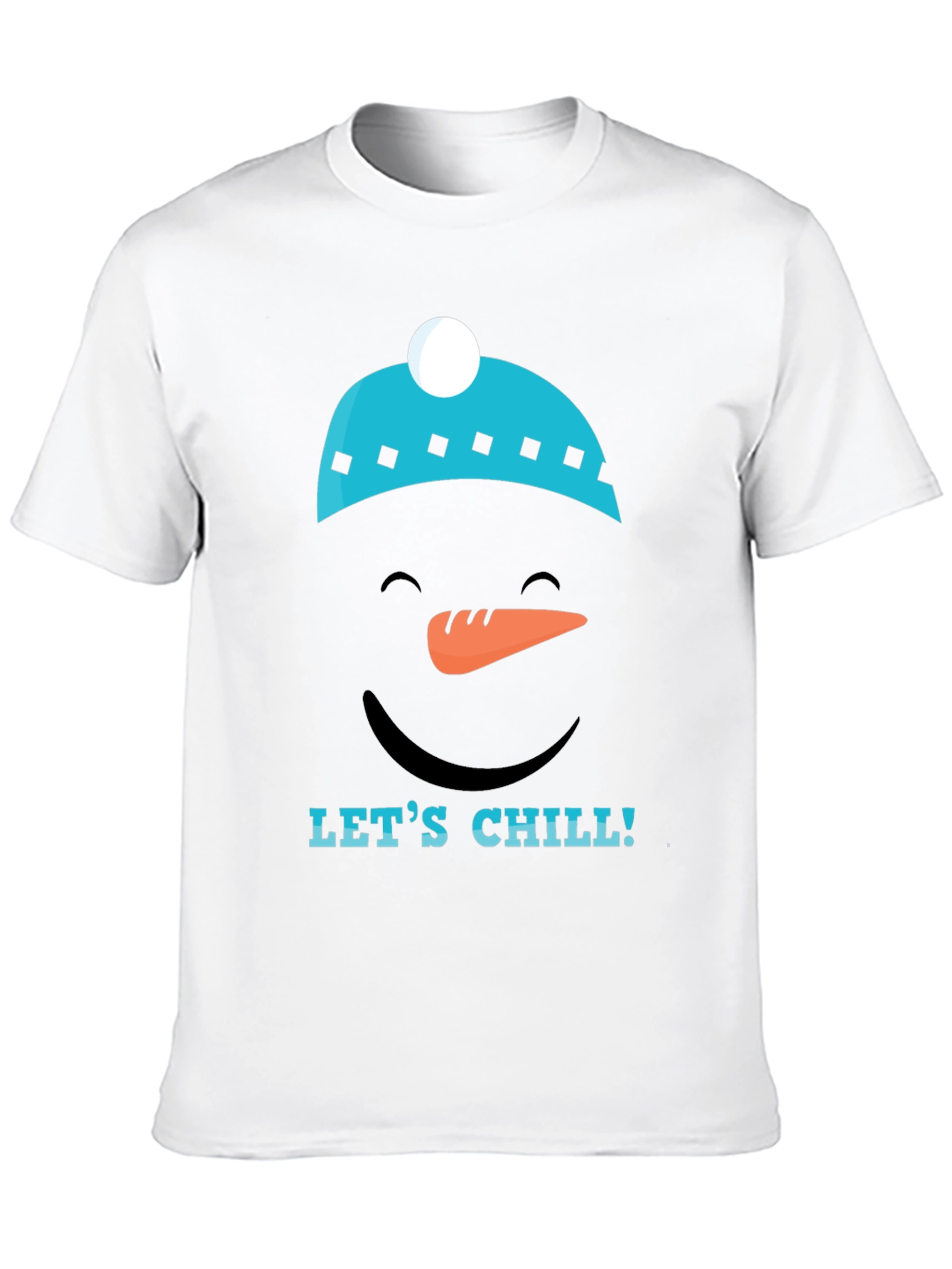 Lets Chill Snowman Graphic Tee - Black Cotton T-Shirt