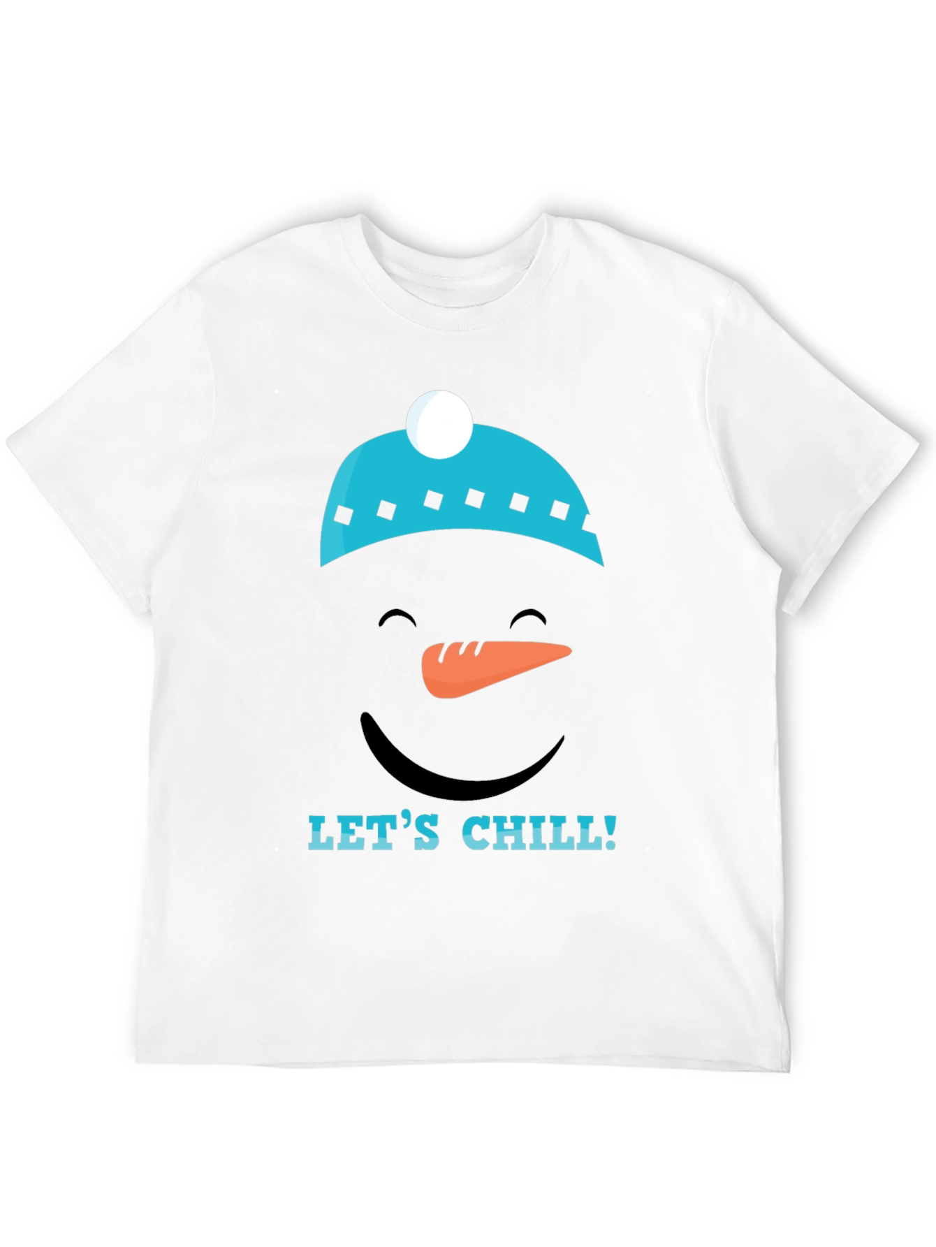 Lets Chill Snowman Graphic Tee - Black Cotton T-Shirt