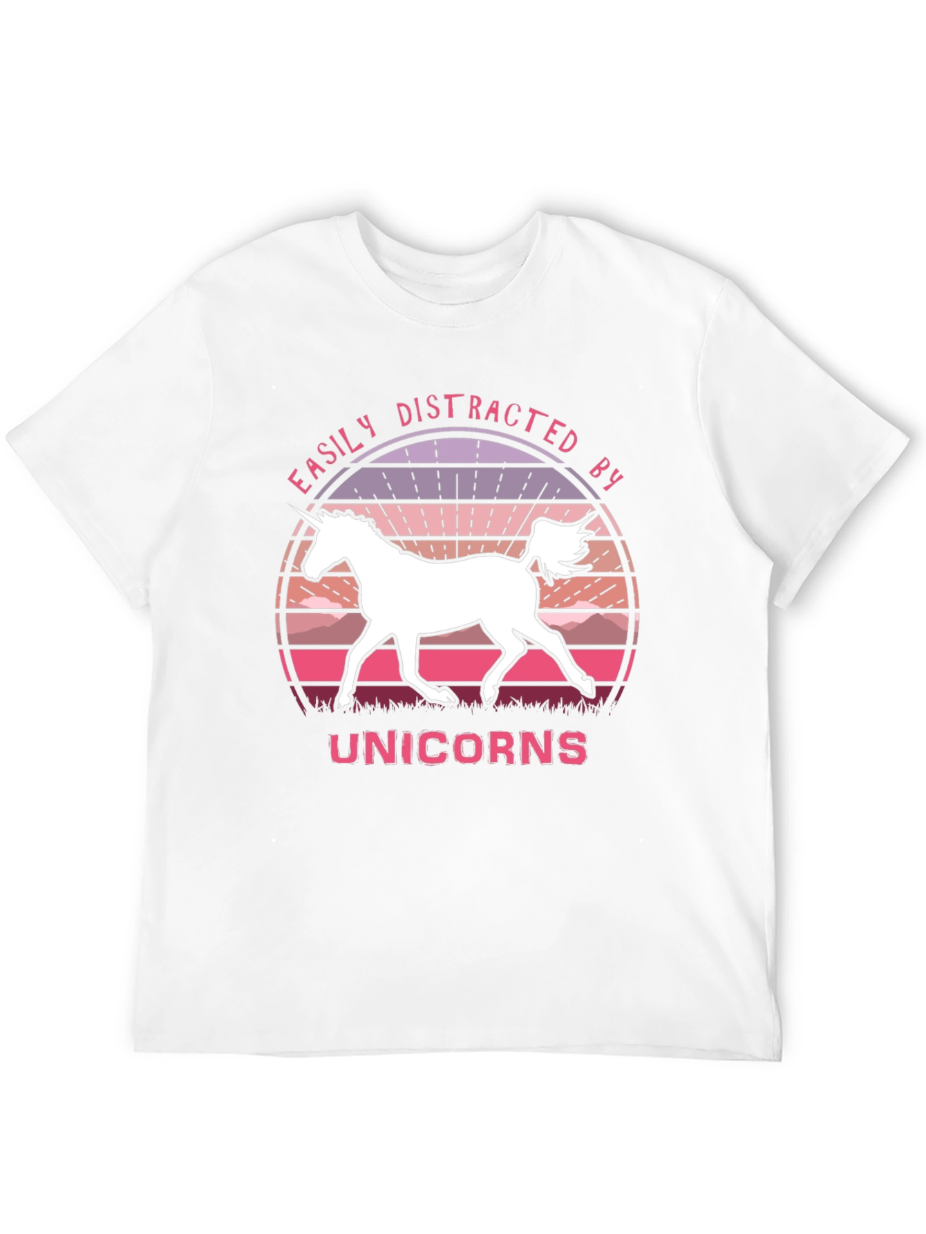 Easily Distracted By Unicorns Black T-Shirt